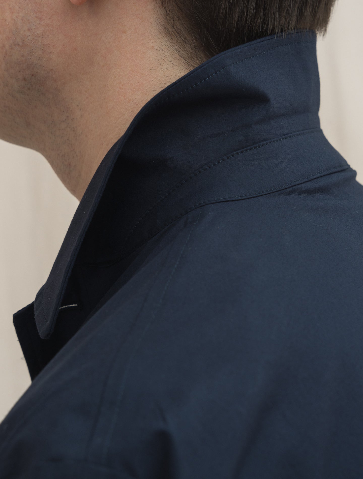 Cotton Shirt Jacket Navy Lardini Outerwear S