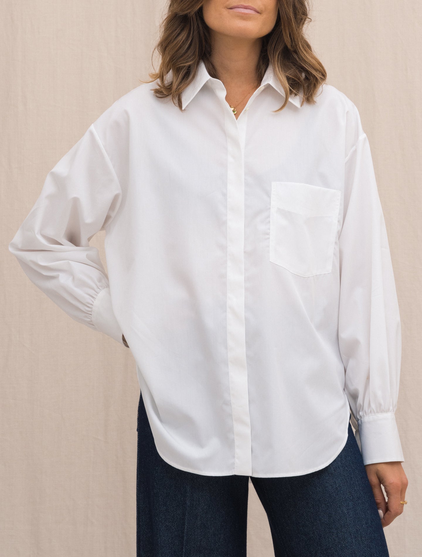 Cotton Shirt w. Pocket White Aspesi Shirts 38