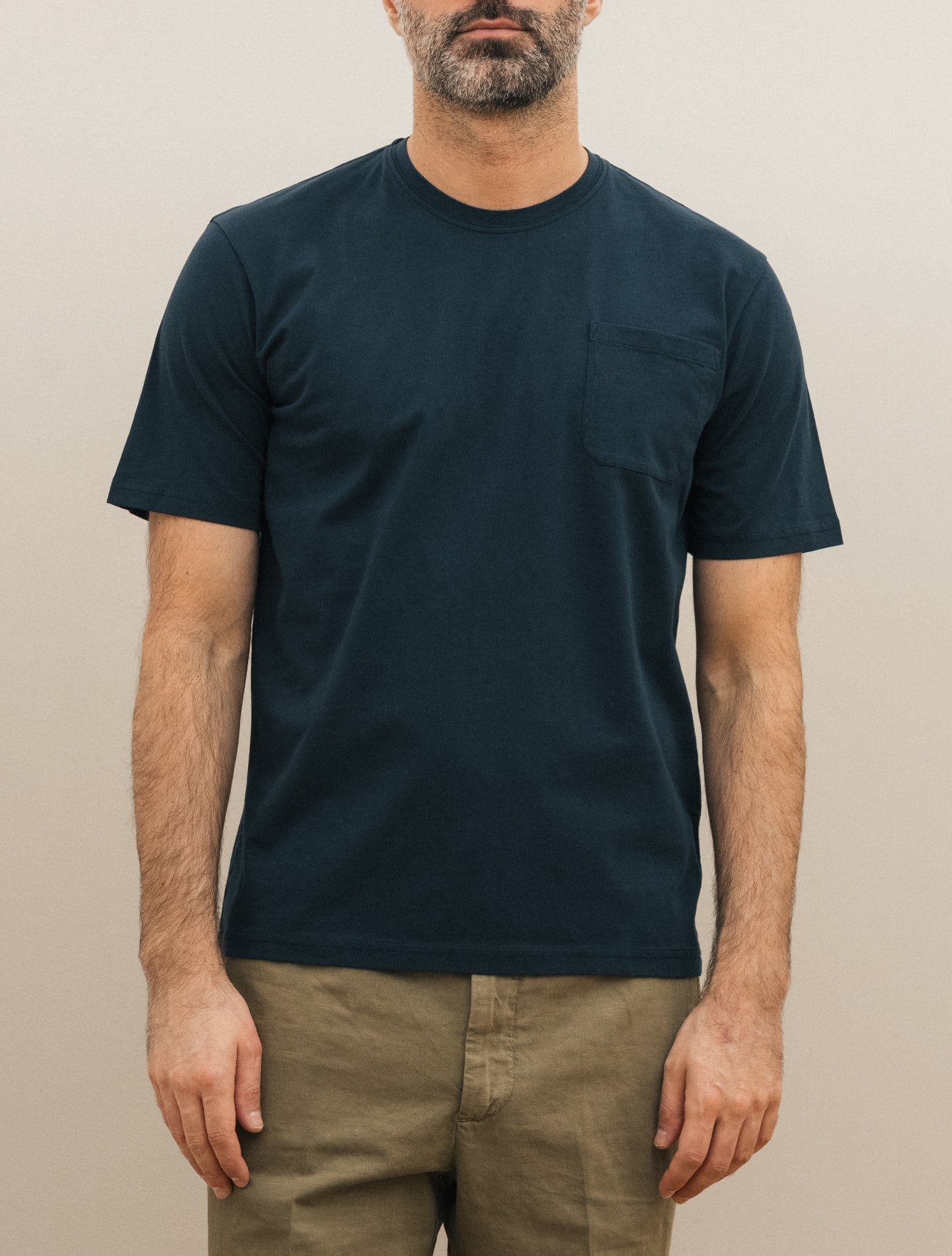 Cotton T-shirt w. Pocket Navy Aspesi T-shirts S