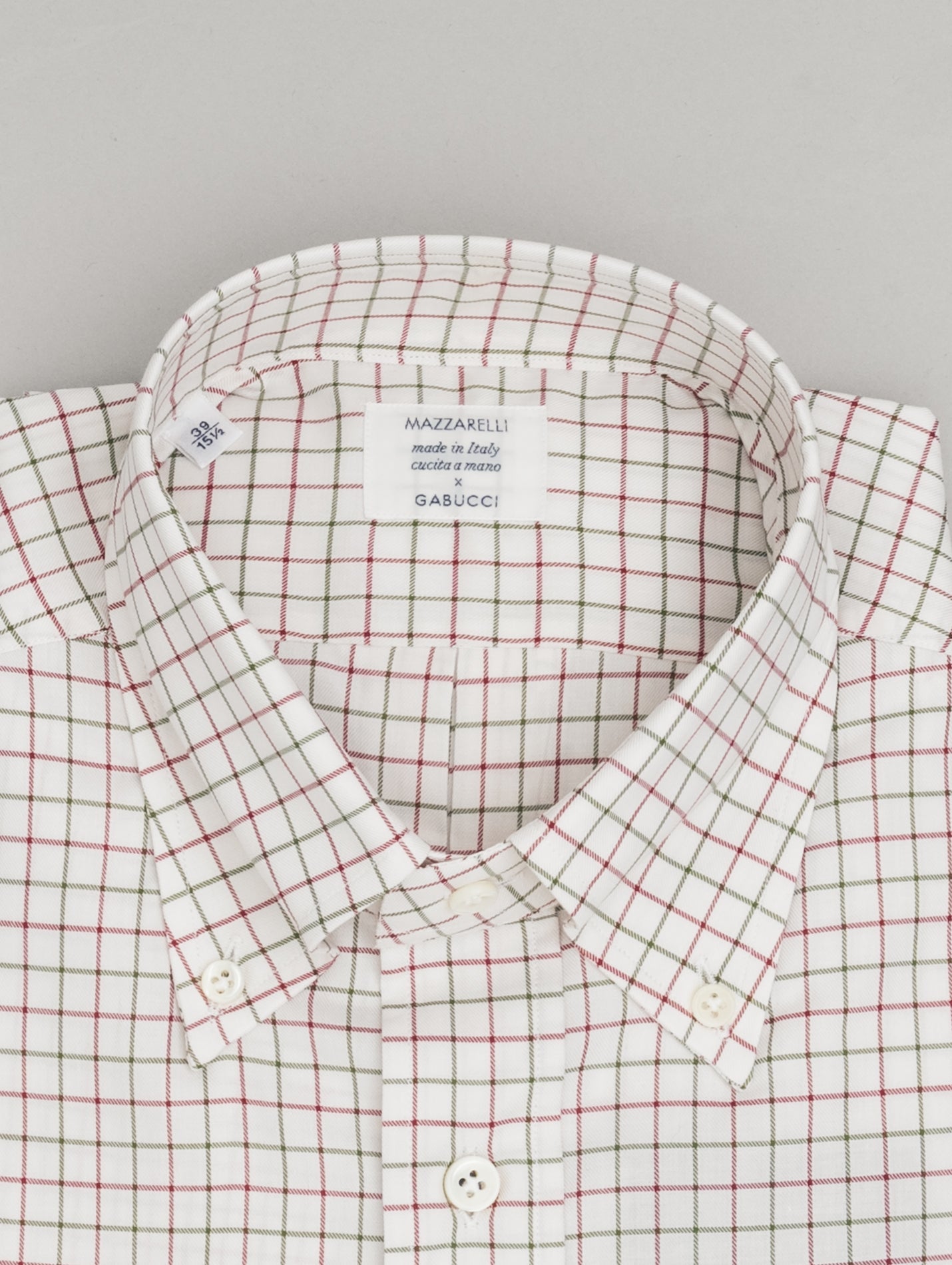 Cotton Tattersall IVY fit Shirt Green Mazzarelli Shirts 39
