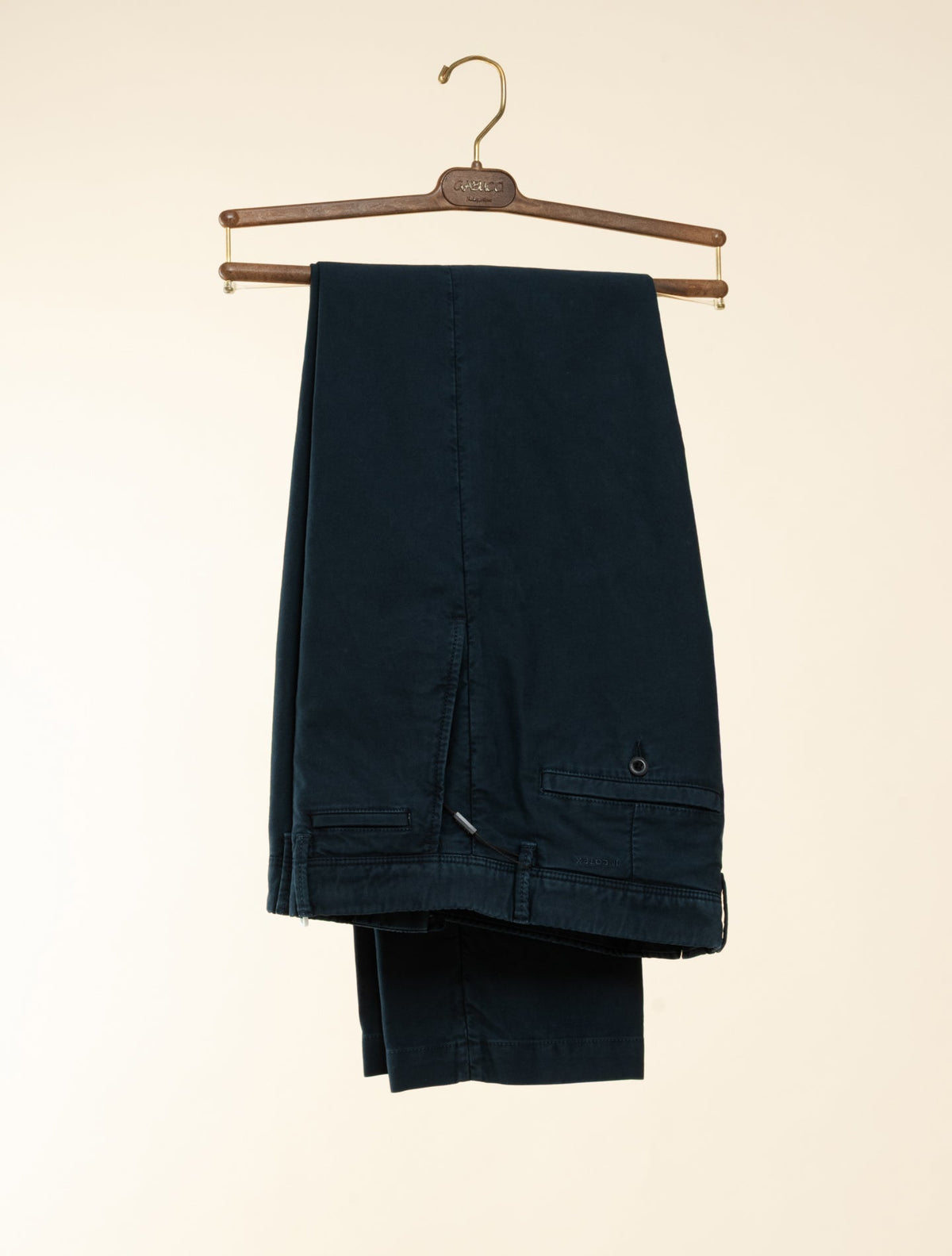 Cotton Tricochino Regular Fit Slacks Navy Incotex Trousers 30