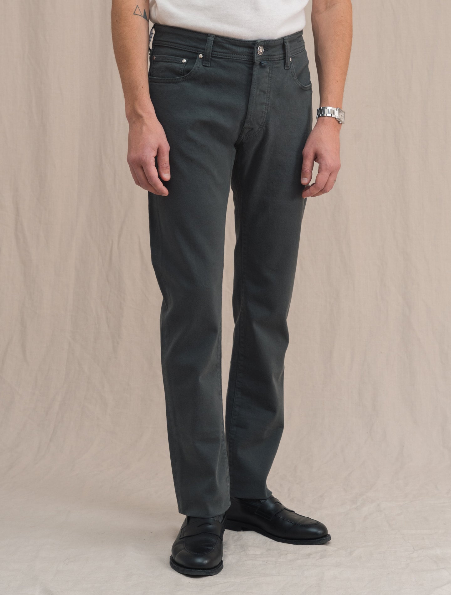 Cotton Twill Bard 688 Five Pocket Grey | Gabucci