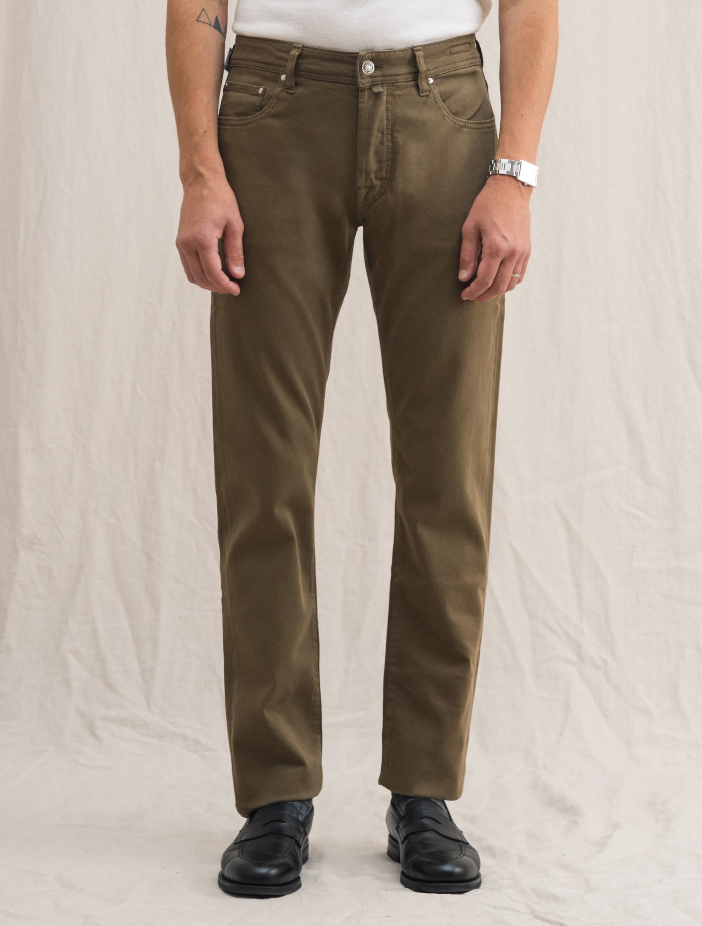 Cotton Twill Bard 688 Five Pocket Mustard | Gabucci