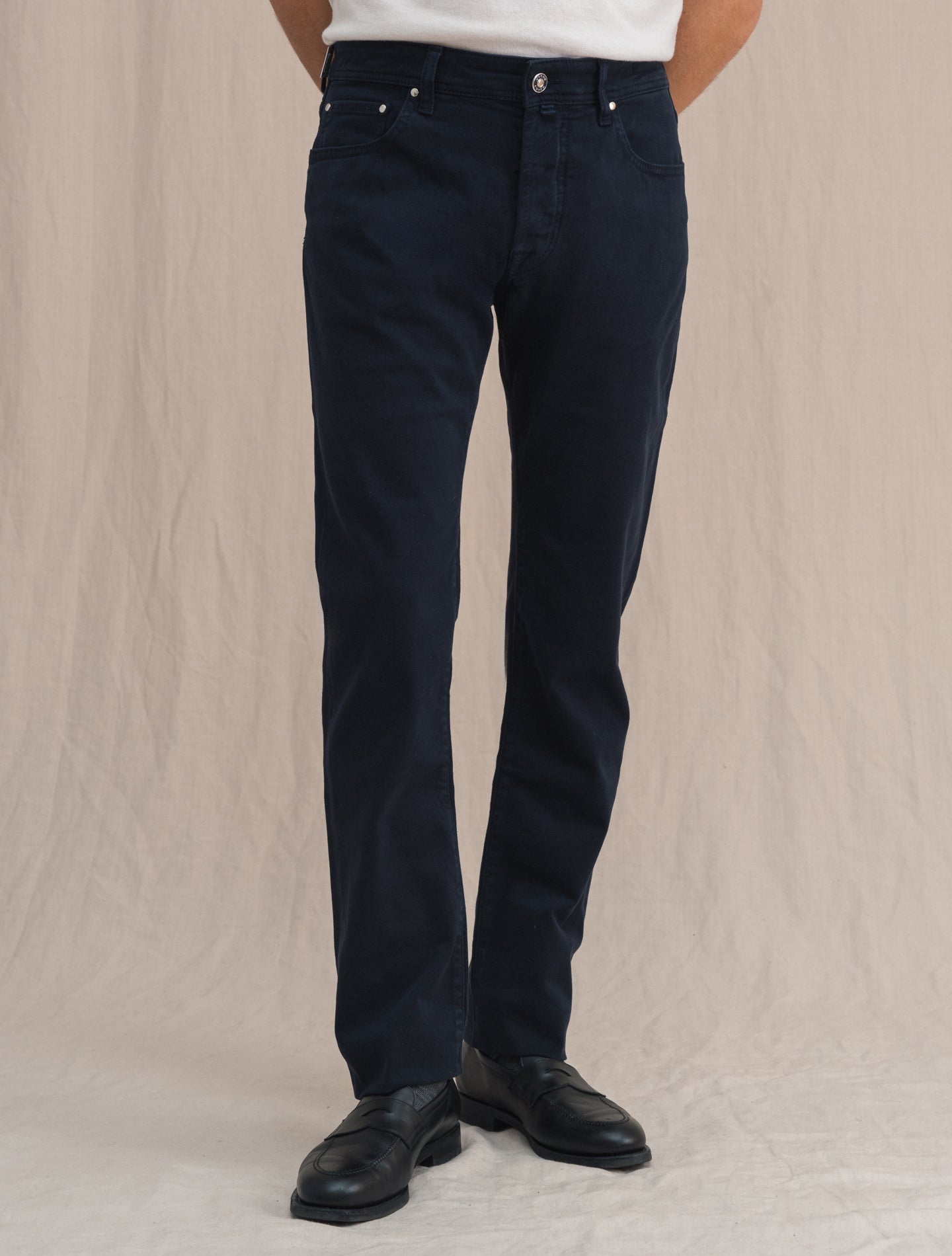 Cotton Twill Bard 688 Five Pocket Navy | Gabucci