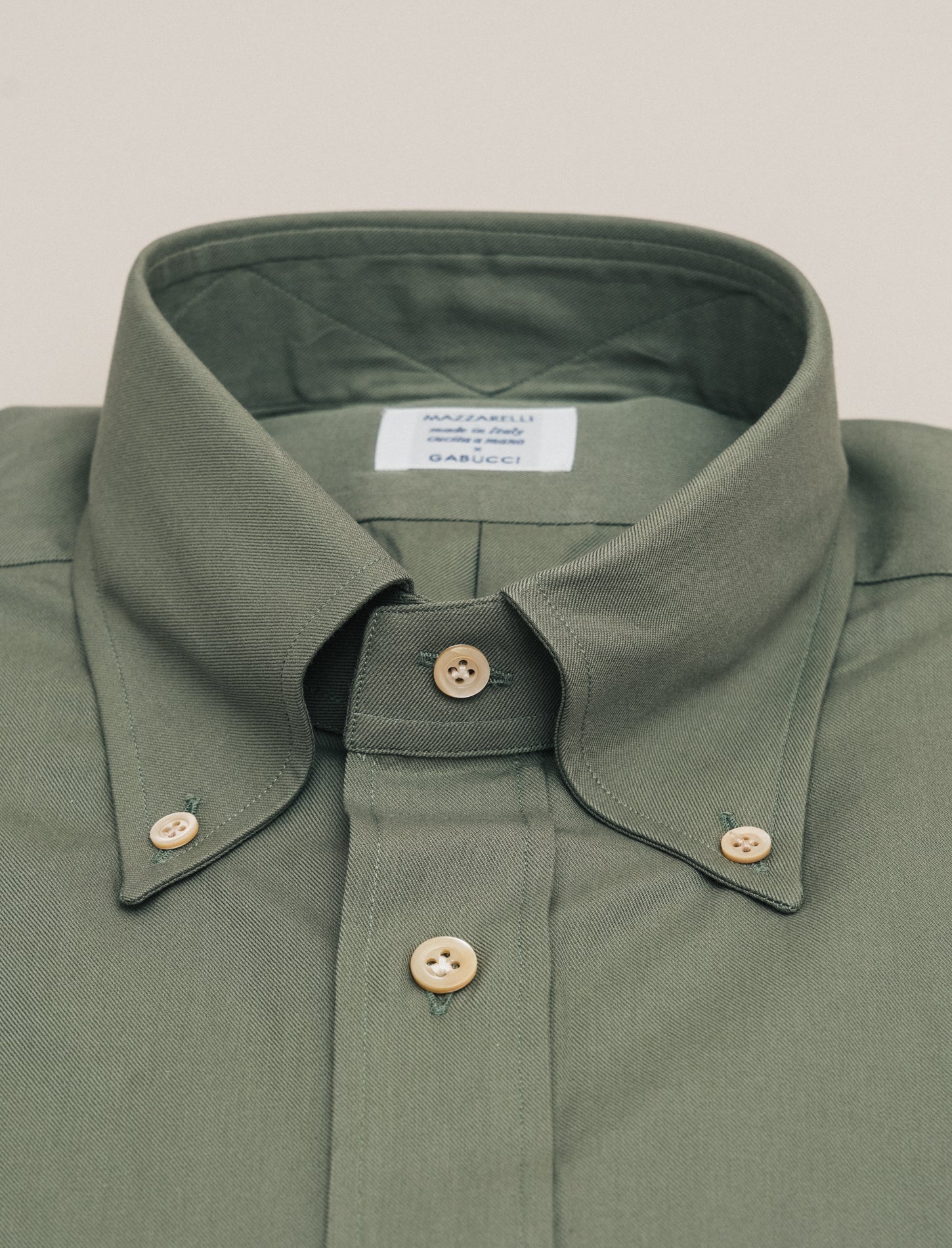 Cotton Twill IVY Fit Shirt Army Mazzarelli Shirts 38