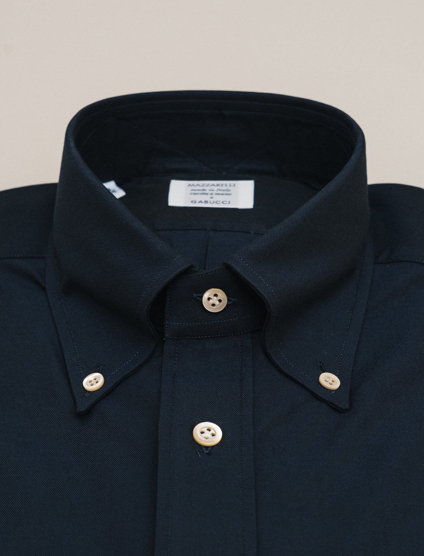 Cotton Twill IVY Fit Shirt Navy Mazzarelli Shirts 38