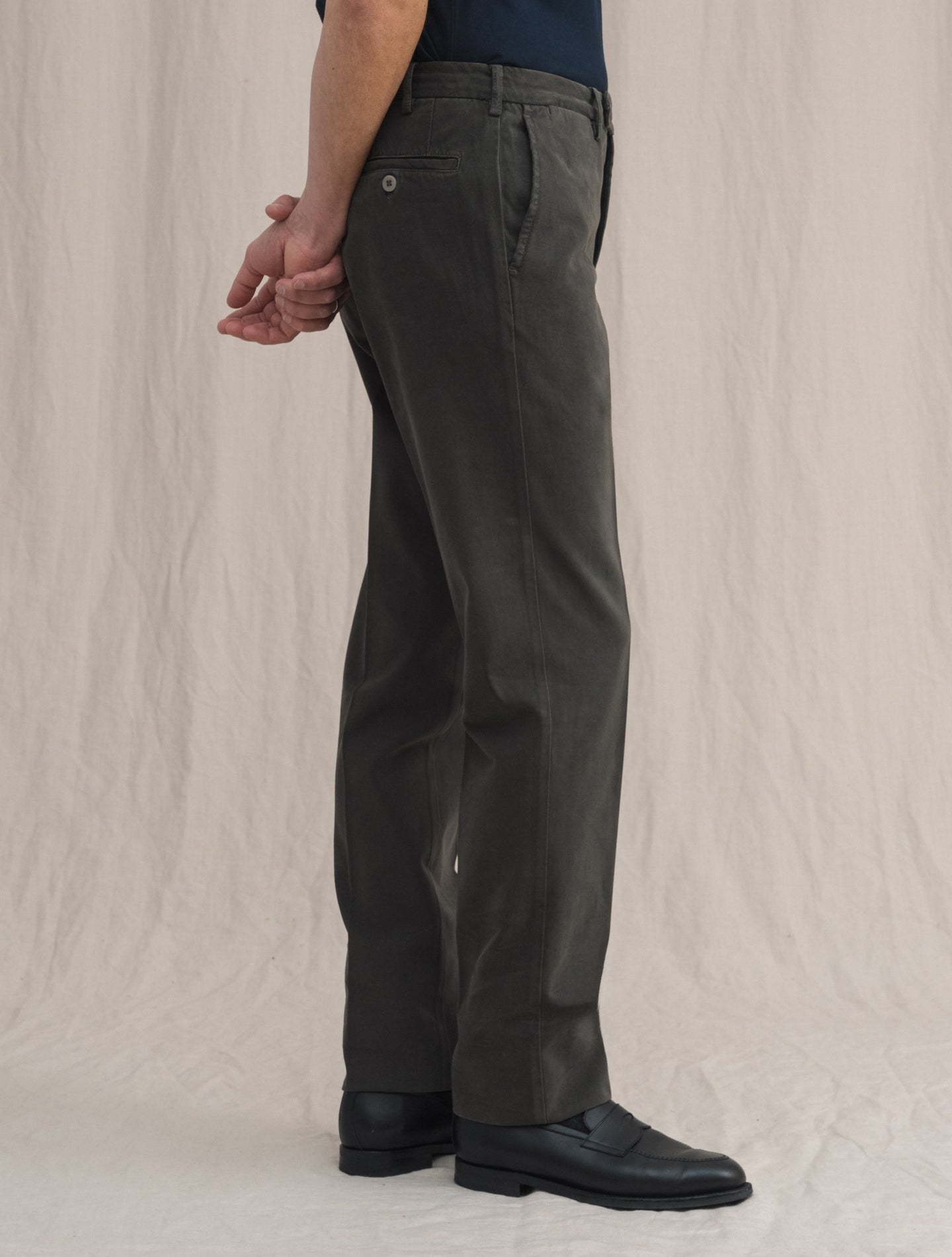 Cotton Twill Trousers Brown | Gabucci