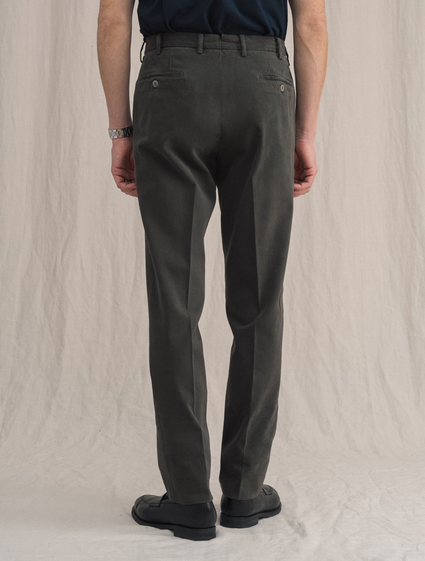 Cotton Twill Trousers Brown | Gabucci