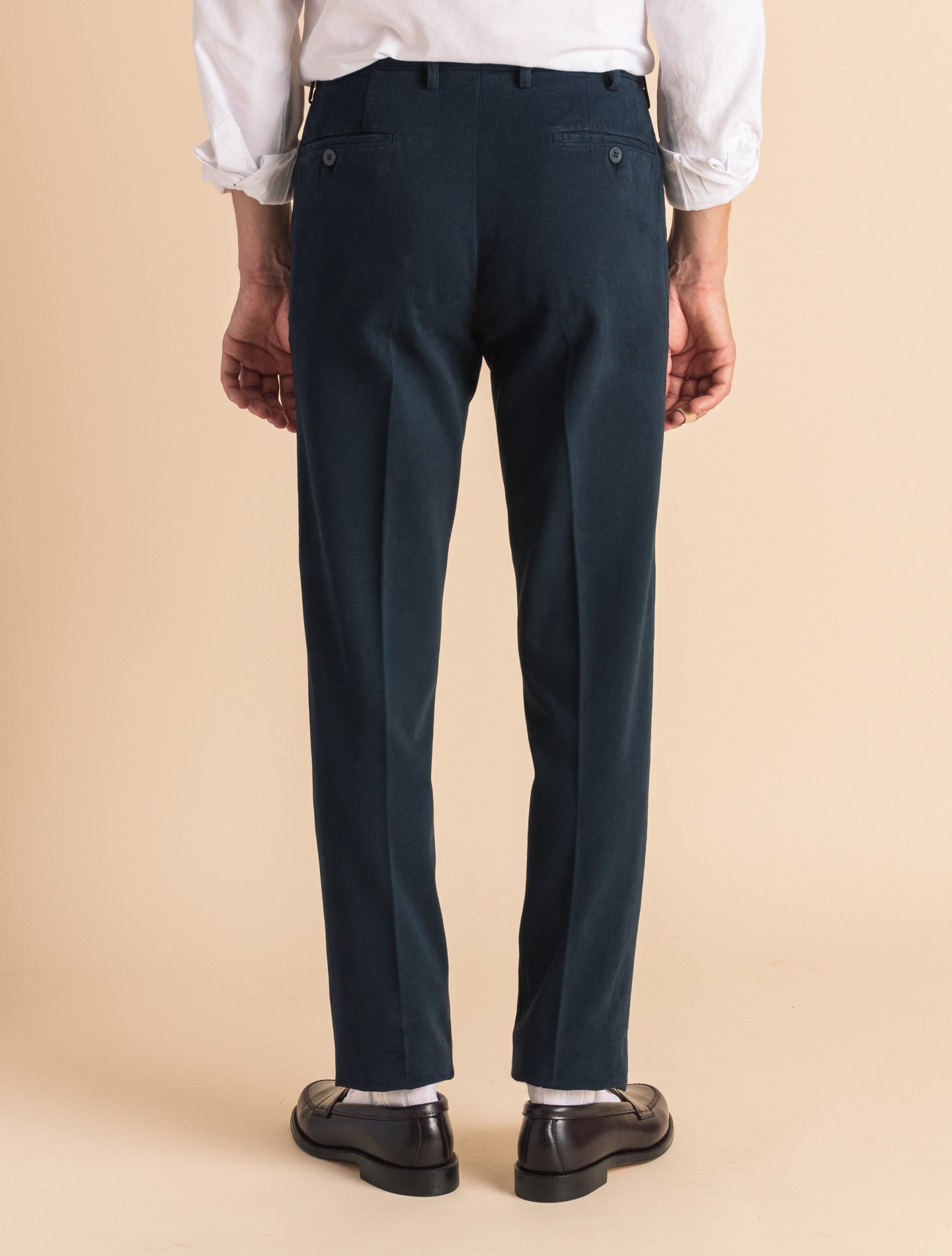 Cotton Twill Trousers Navy | Gabucci