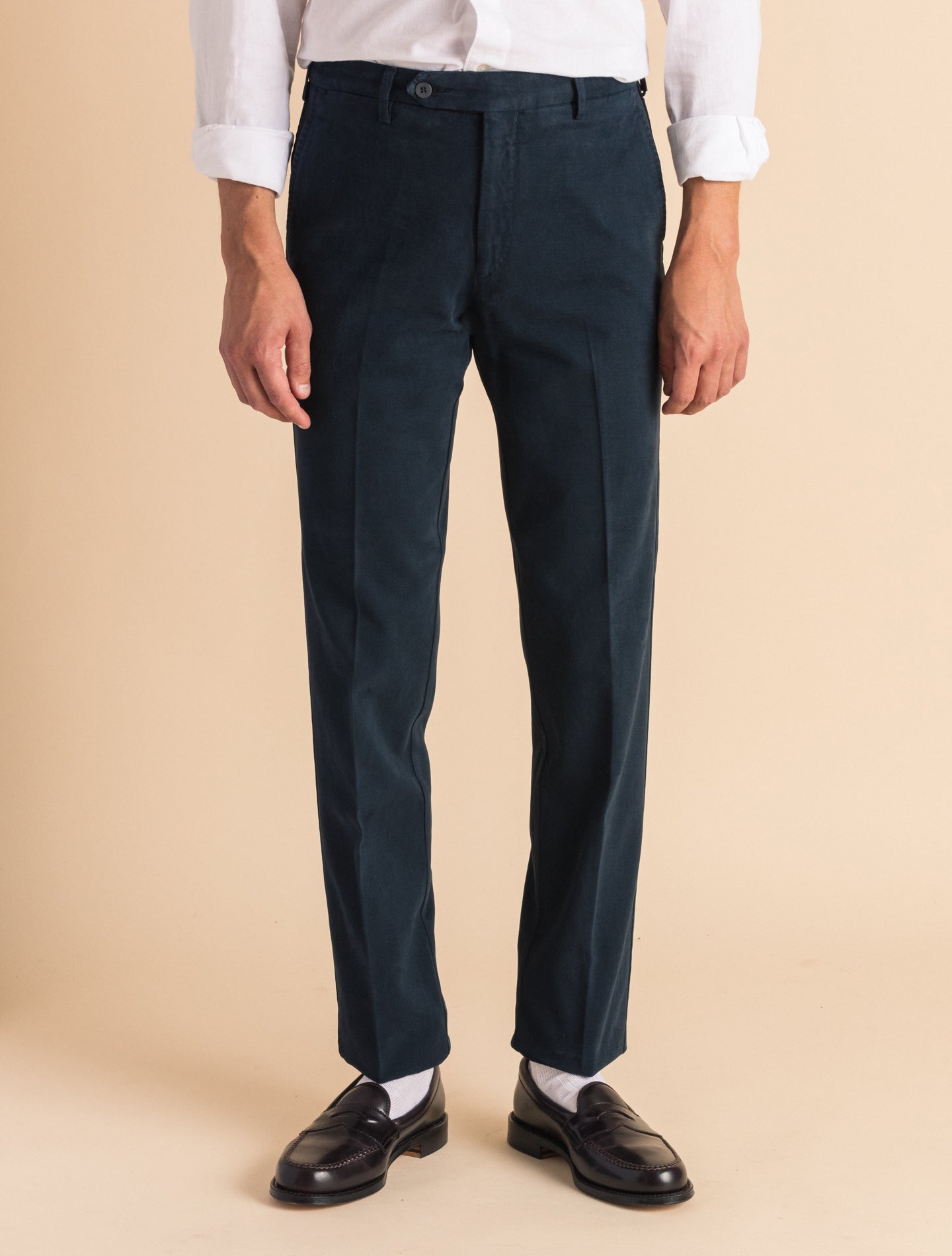 Cotton Twill Trousers Navy | Gabucci