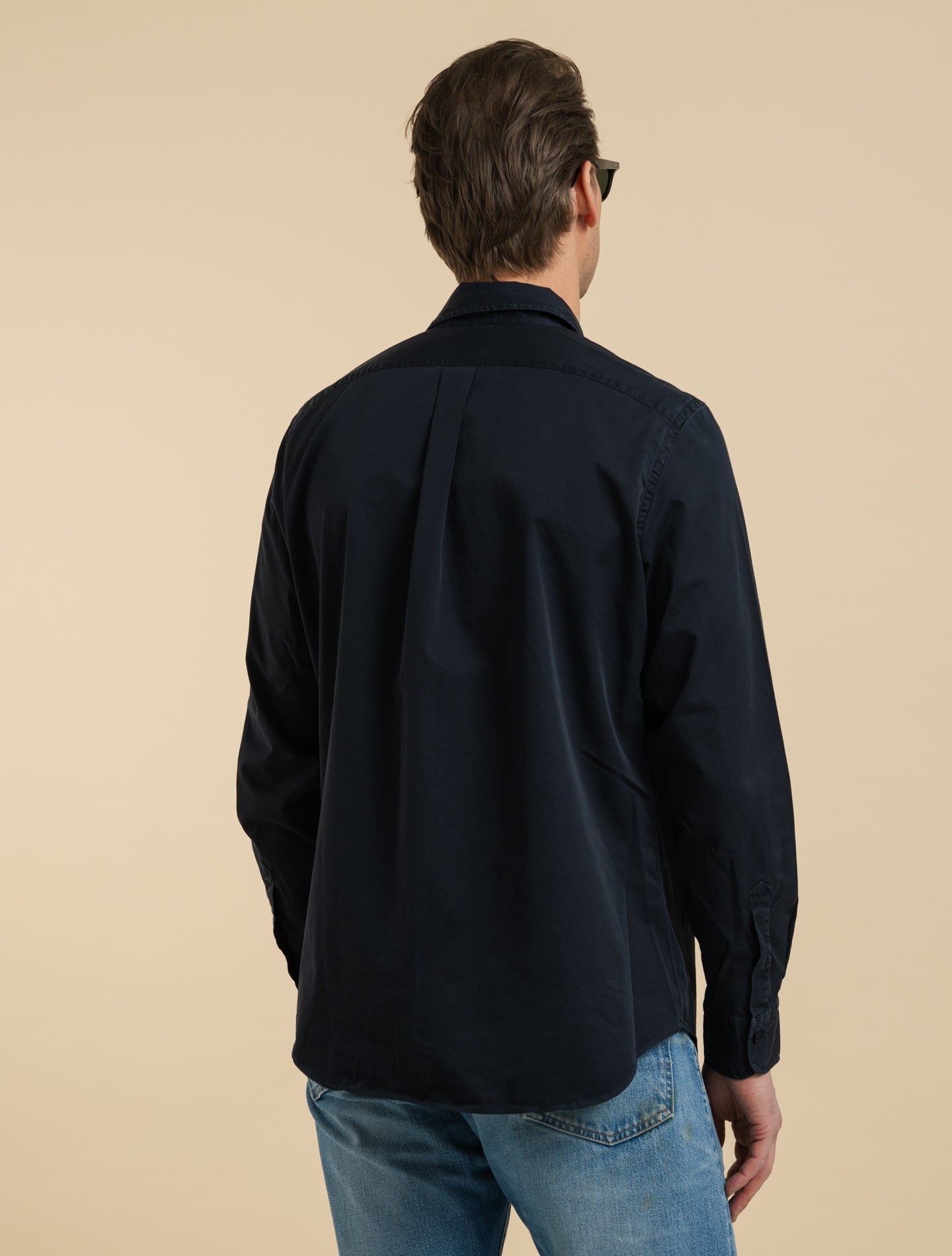 Cotton Twill Utility Shirt Navy Mazzarelli Shirts 38