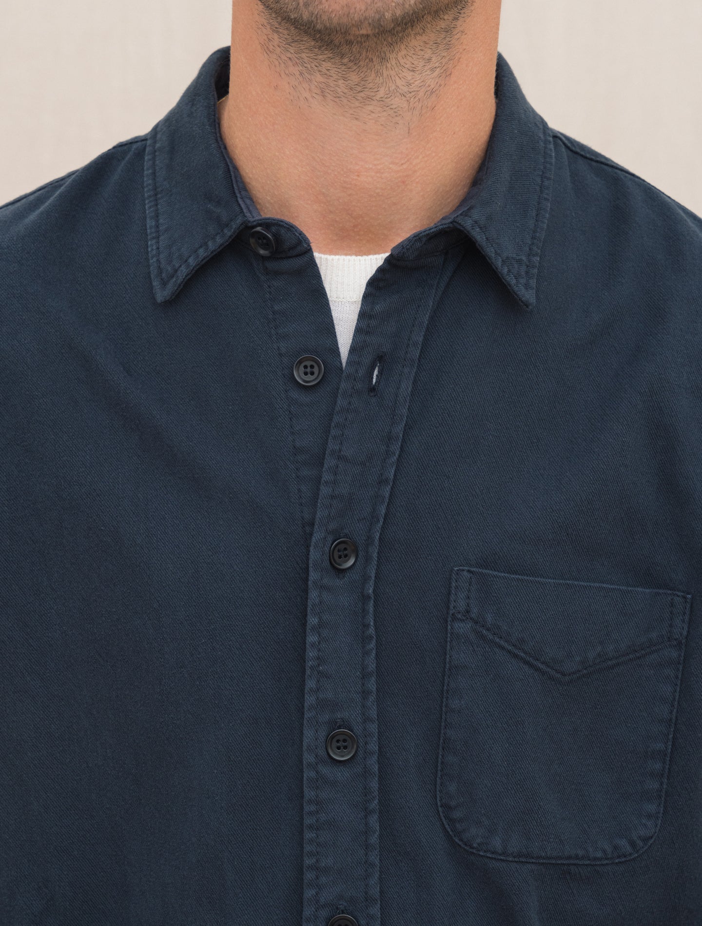 Cotton Twill Utility Shirt Navy Aspesi Gabucci