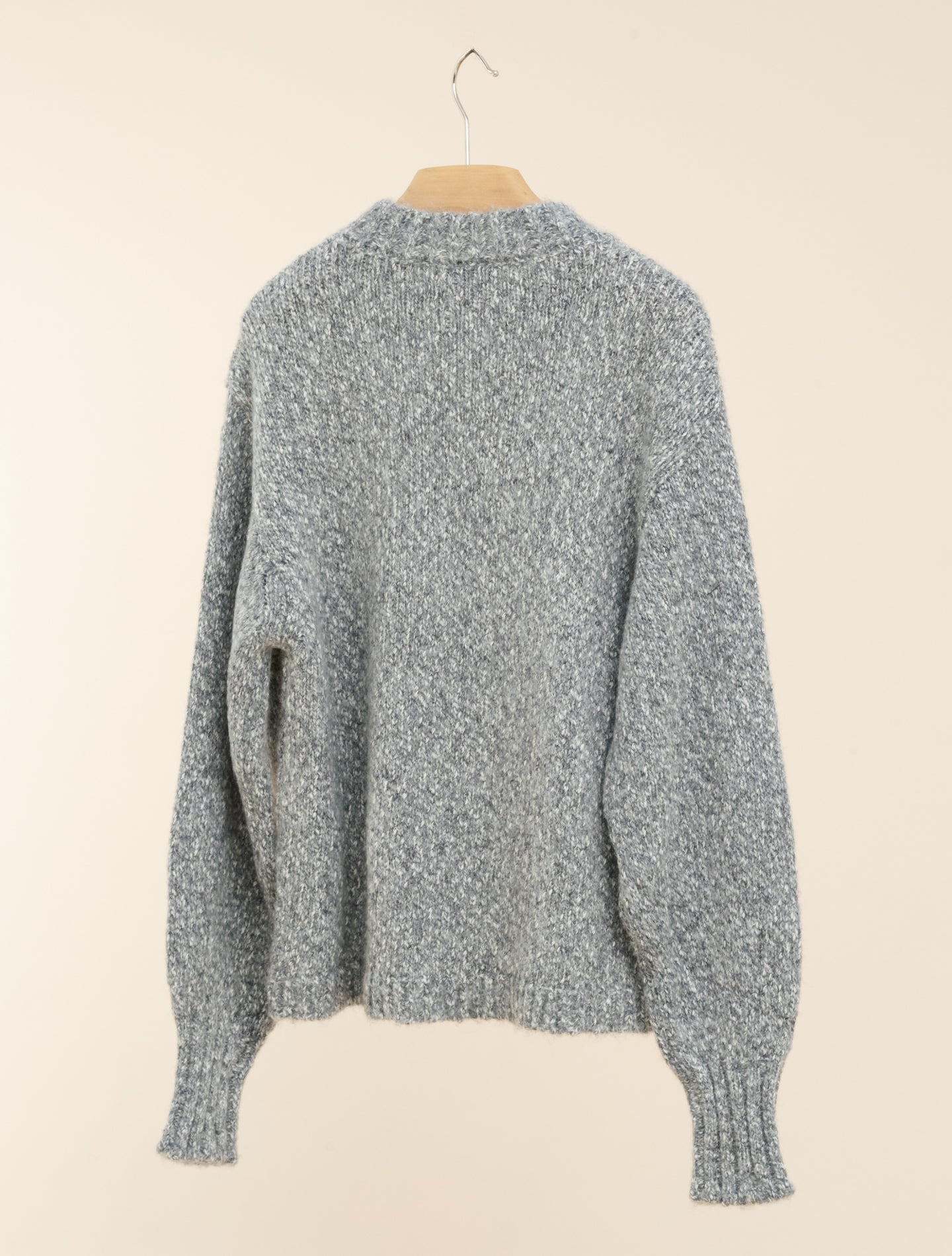 Cotton Wool Mouliné Crewneck Grey Morgano Knitwear IT 40