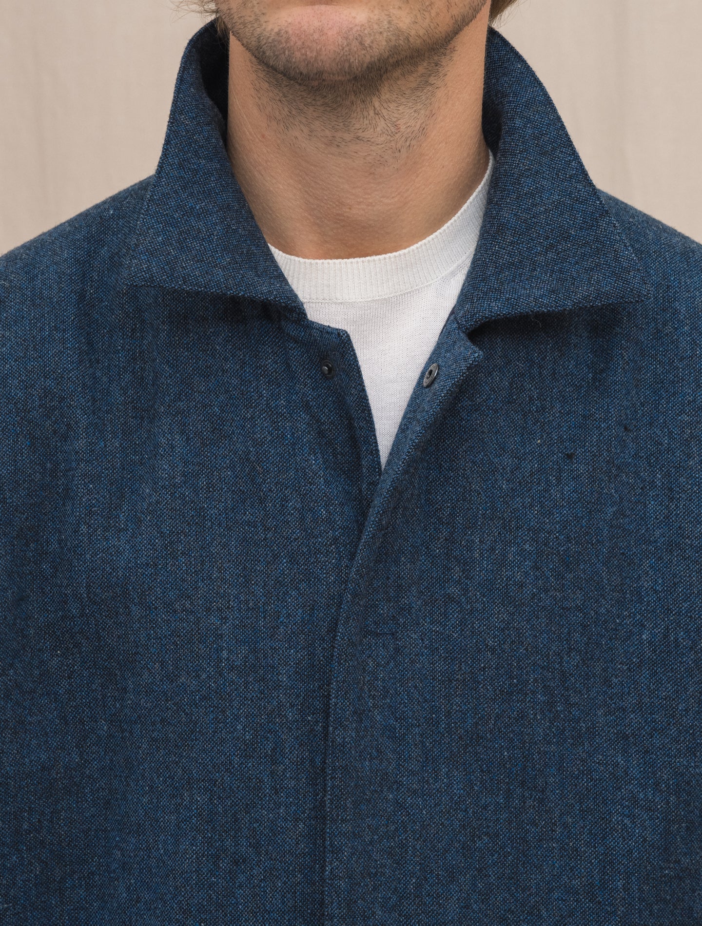 Court Wool Shirt Jacket Blue Aspesi Outerwear Gabucci