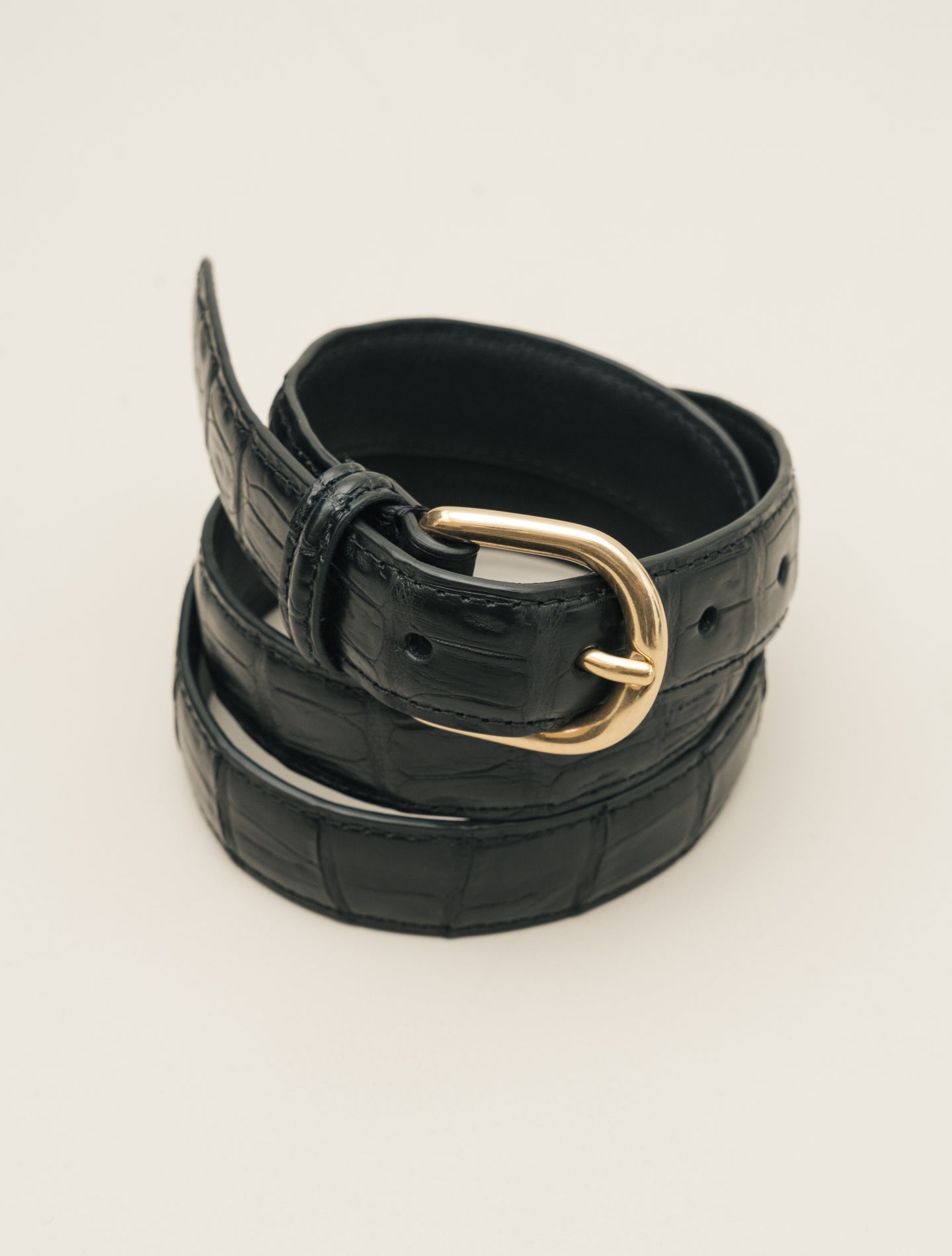 Crocodile Leather Belt Black Anderson&apos;s Belts 85