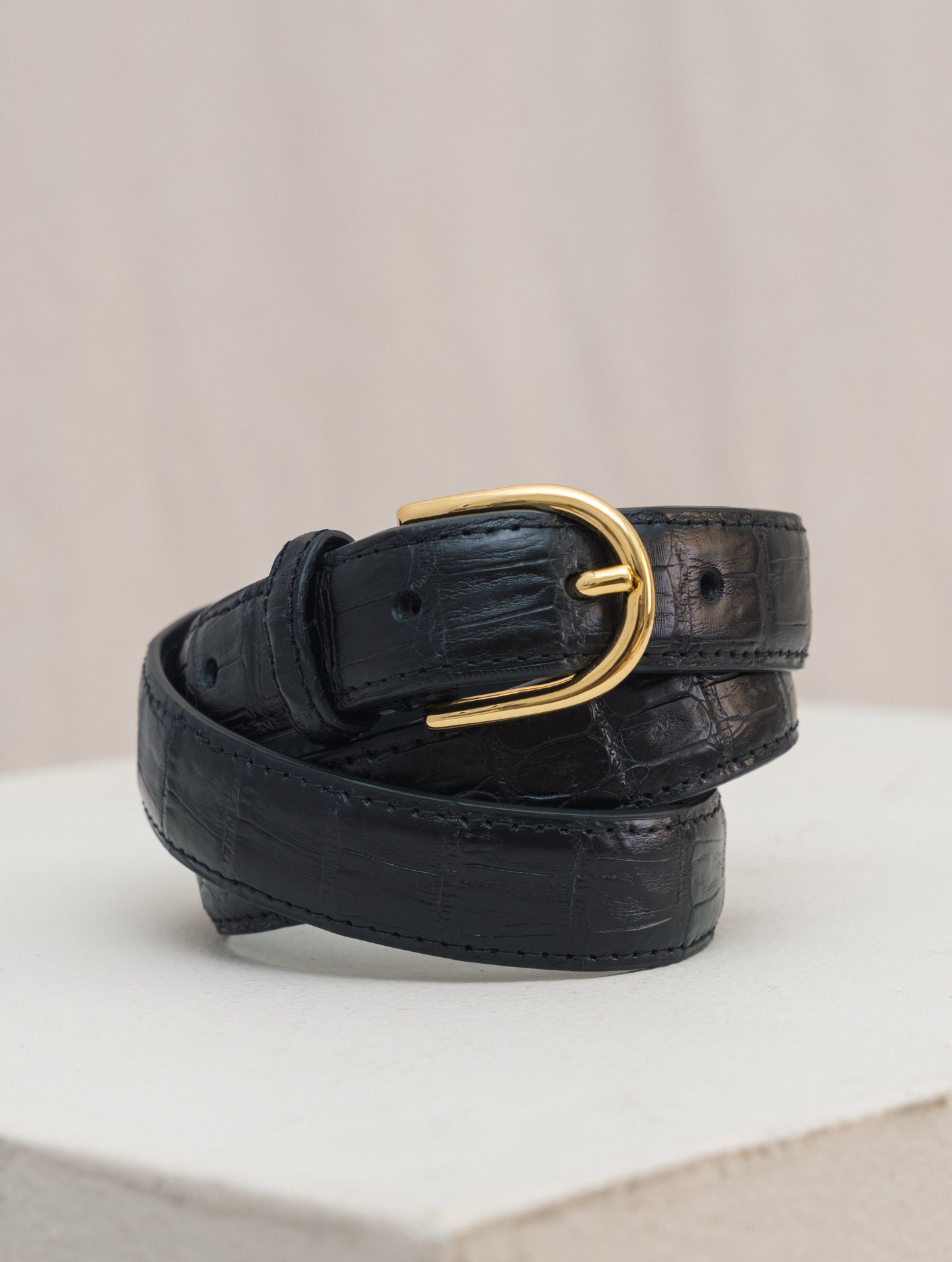 Crocodile Leather Belt Black Anderson&apos;s Belts Gabucci