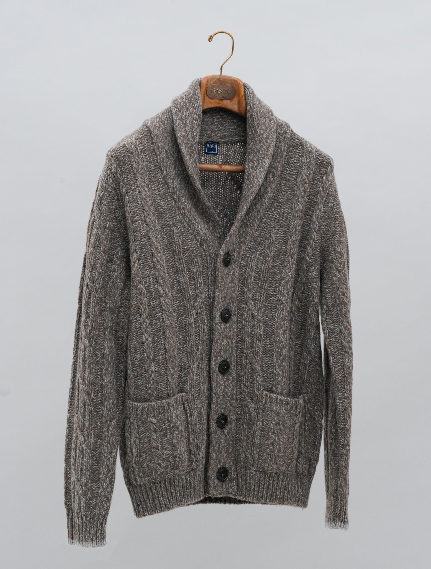 Cusco Baby Alpaca Cardigan Stone Fedeli Knitwear 48