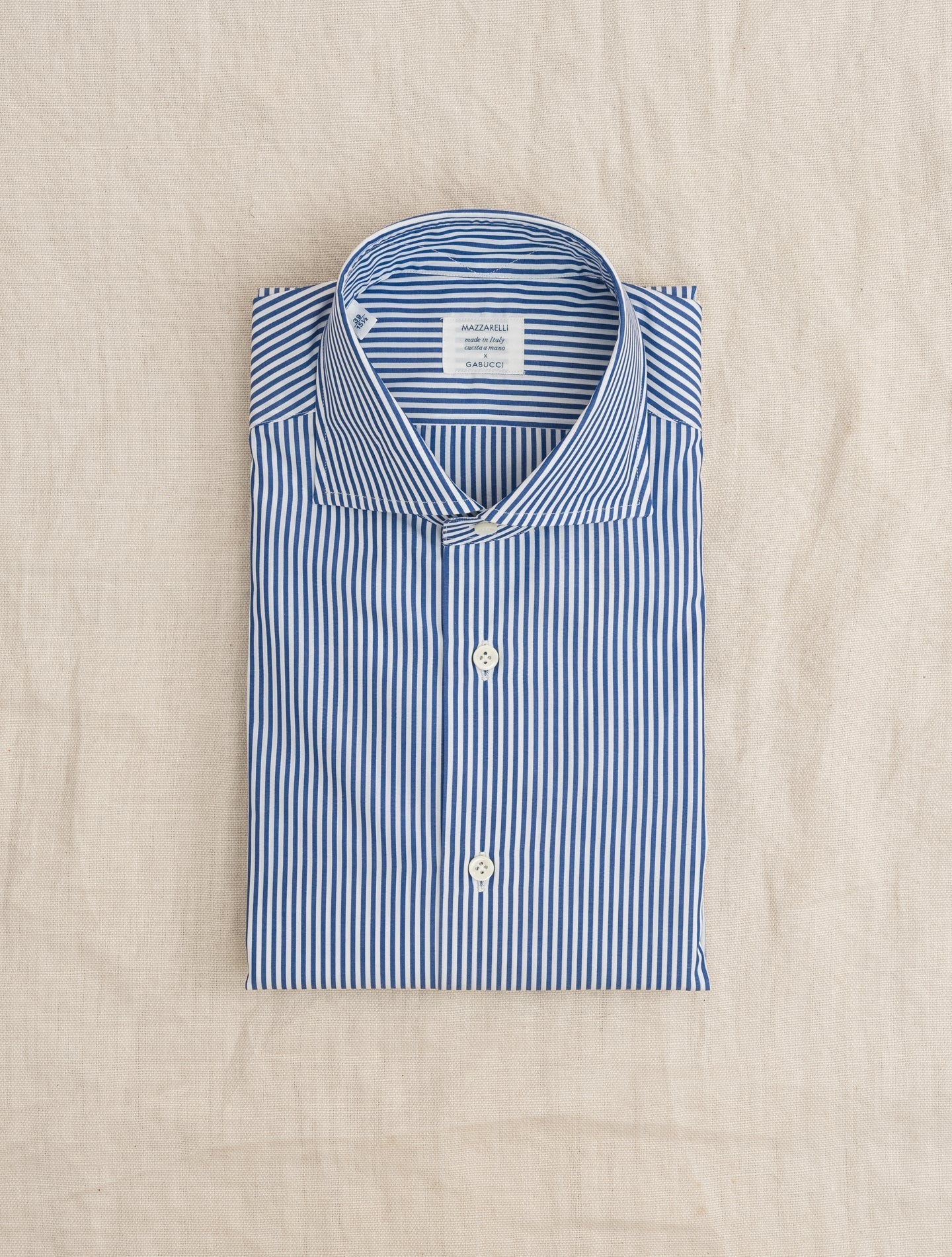 Cut Away Striped Shirt Blue | Gabucci