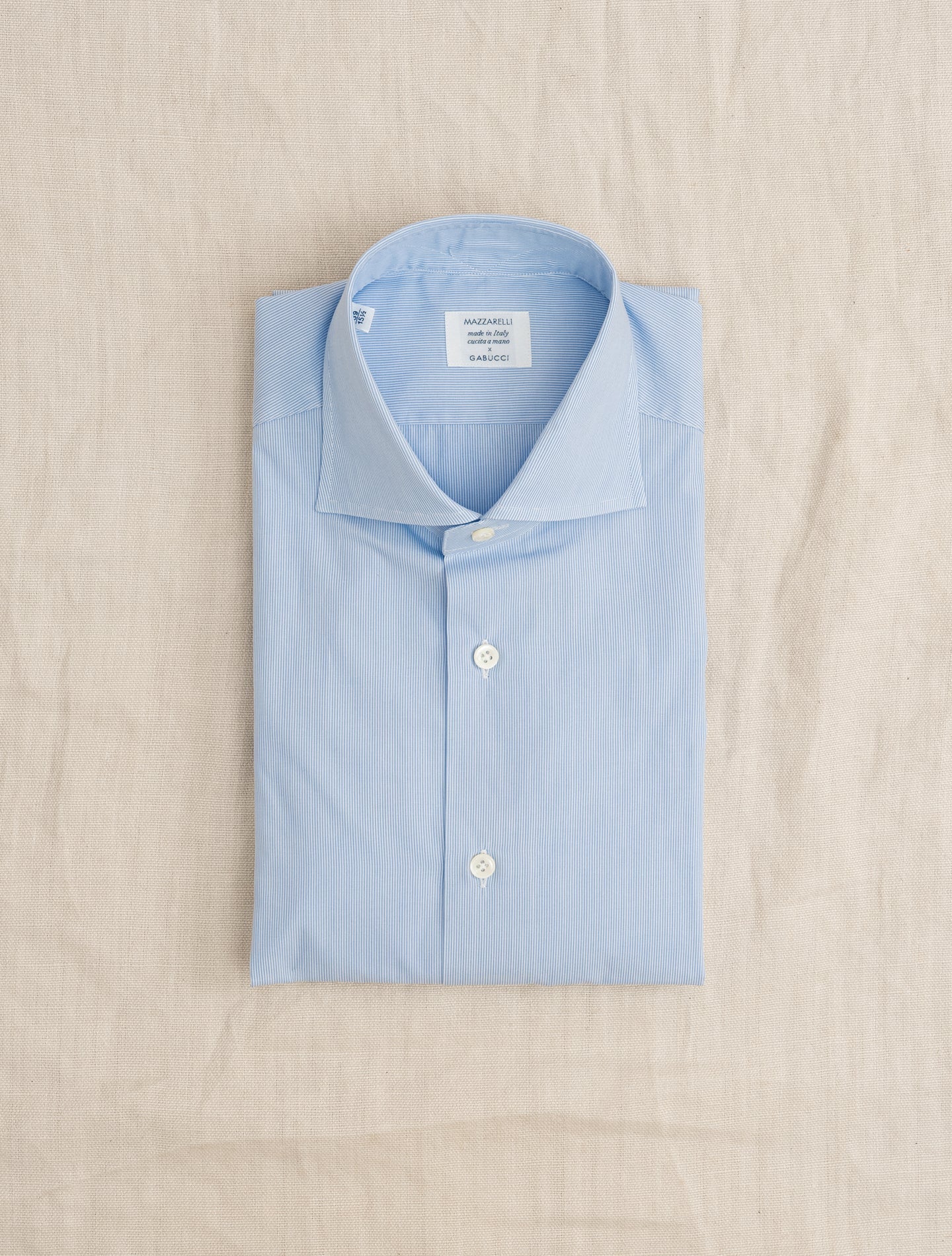 Cut Away Thin Striped Shirt Light Blue | Gabucci