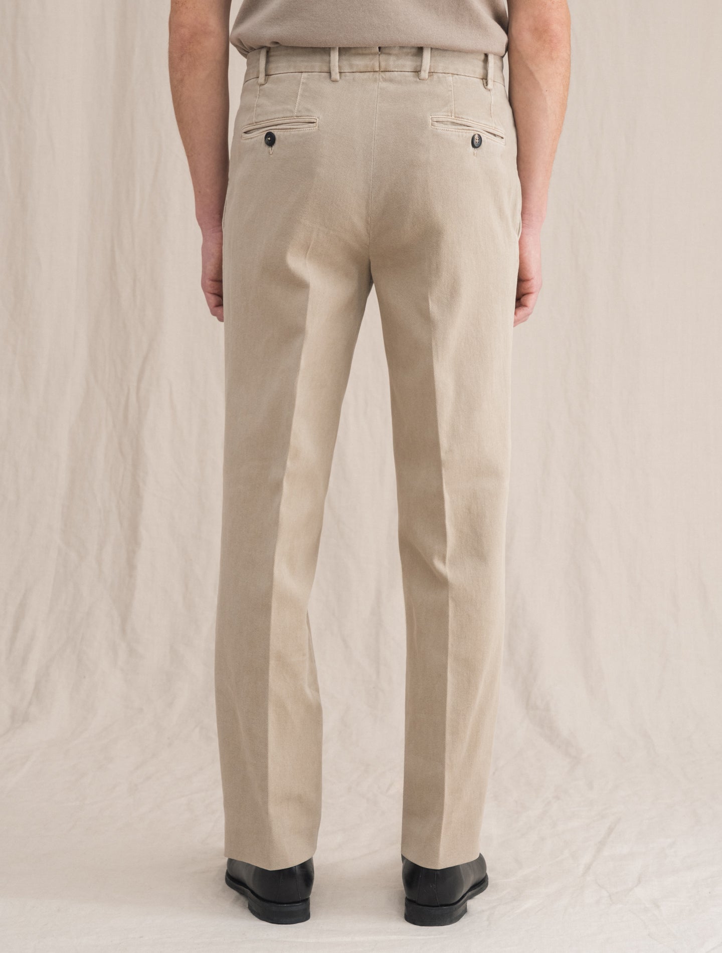 Dallast Cotton Twill Trousers Beige | Gabucci