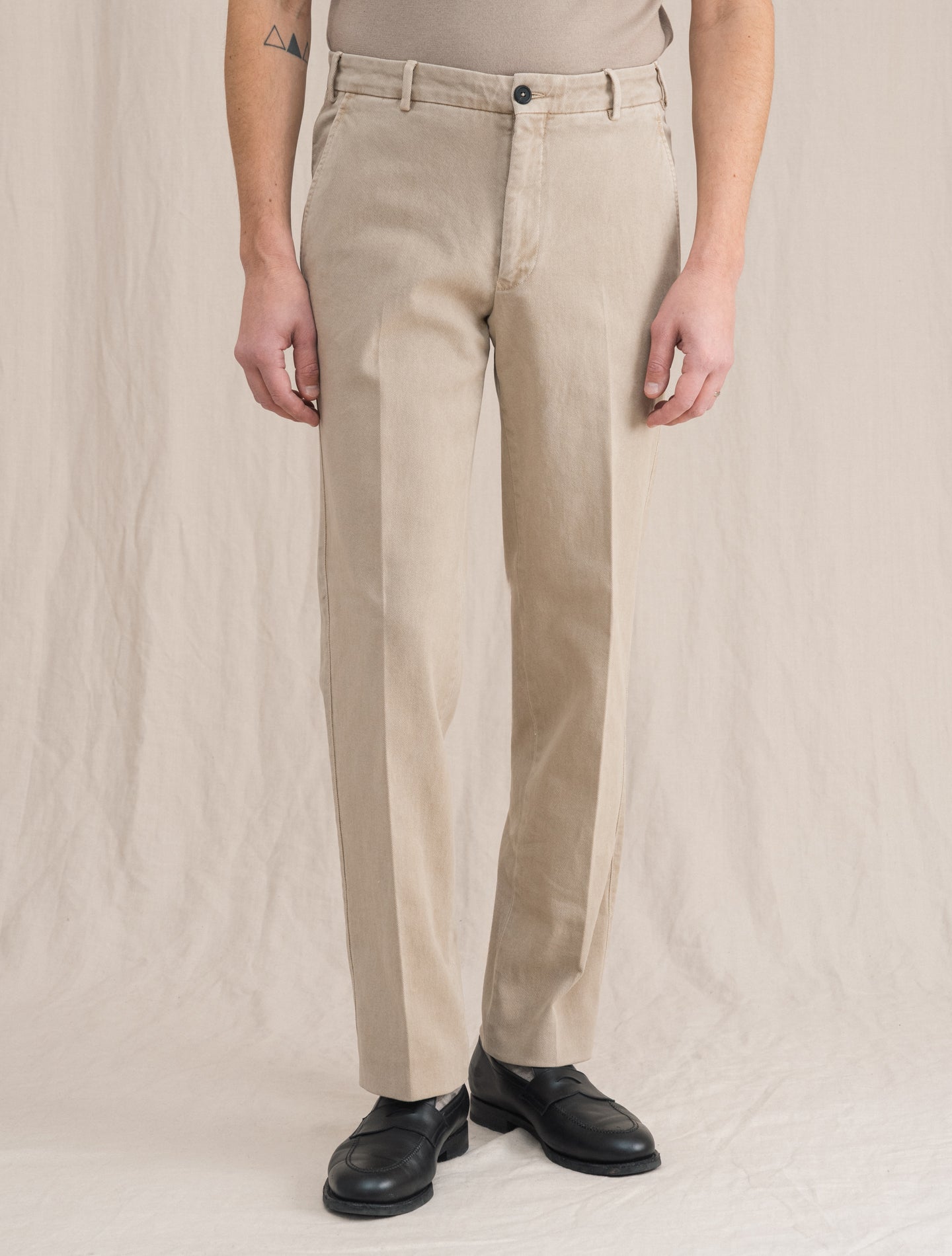 Dallast Cotton Twill Trousers Beige | Gabucci