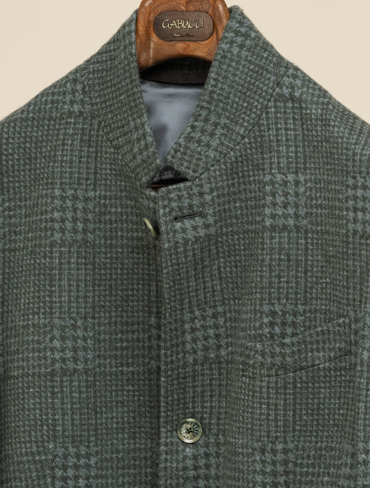 Damon Pattern Double Cashmere Jacket Green Fedeli Jackets 50