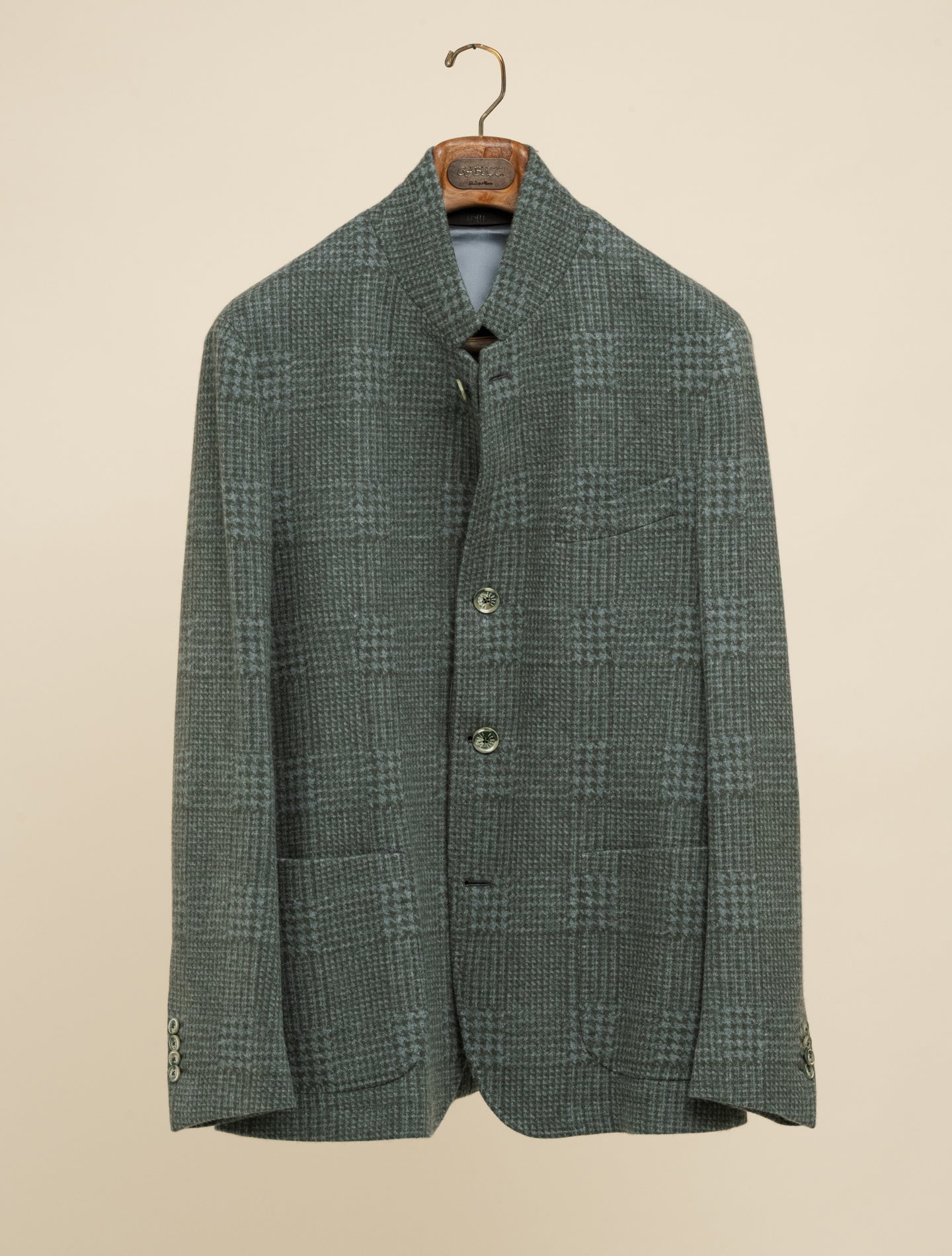 Damon Pattern Double Cashmere Jacket Green Fedeli Jackets 50