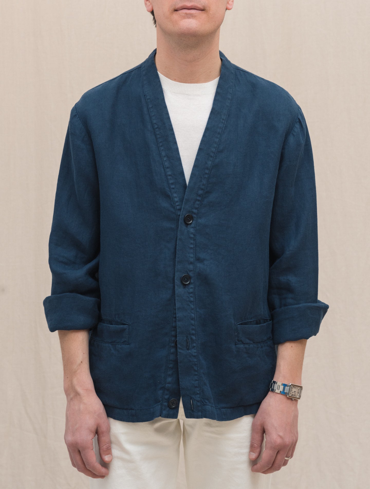David Washed Canapa Cardigan Navy Aspesi Outerwear S