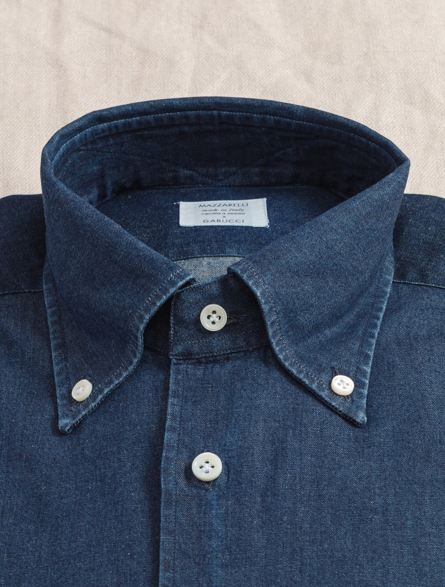 Denim Button Down Shirt Dark Blue | Gabucci