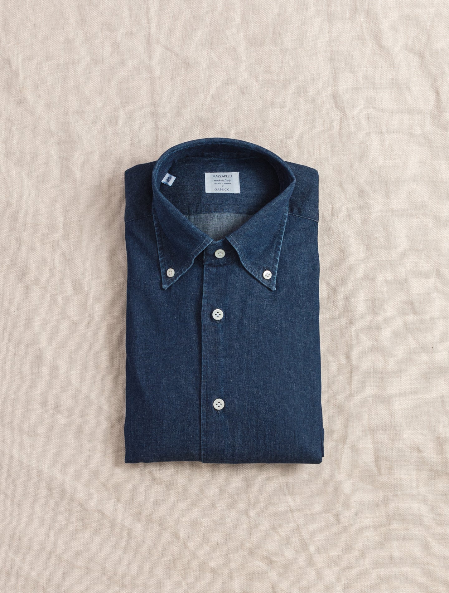 Denim Button Down Shirt Dark Blue | Gabucci