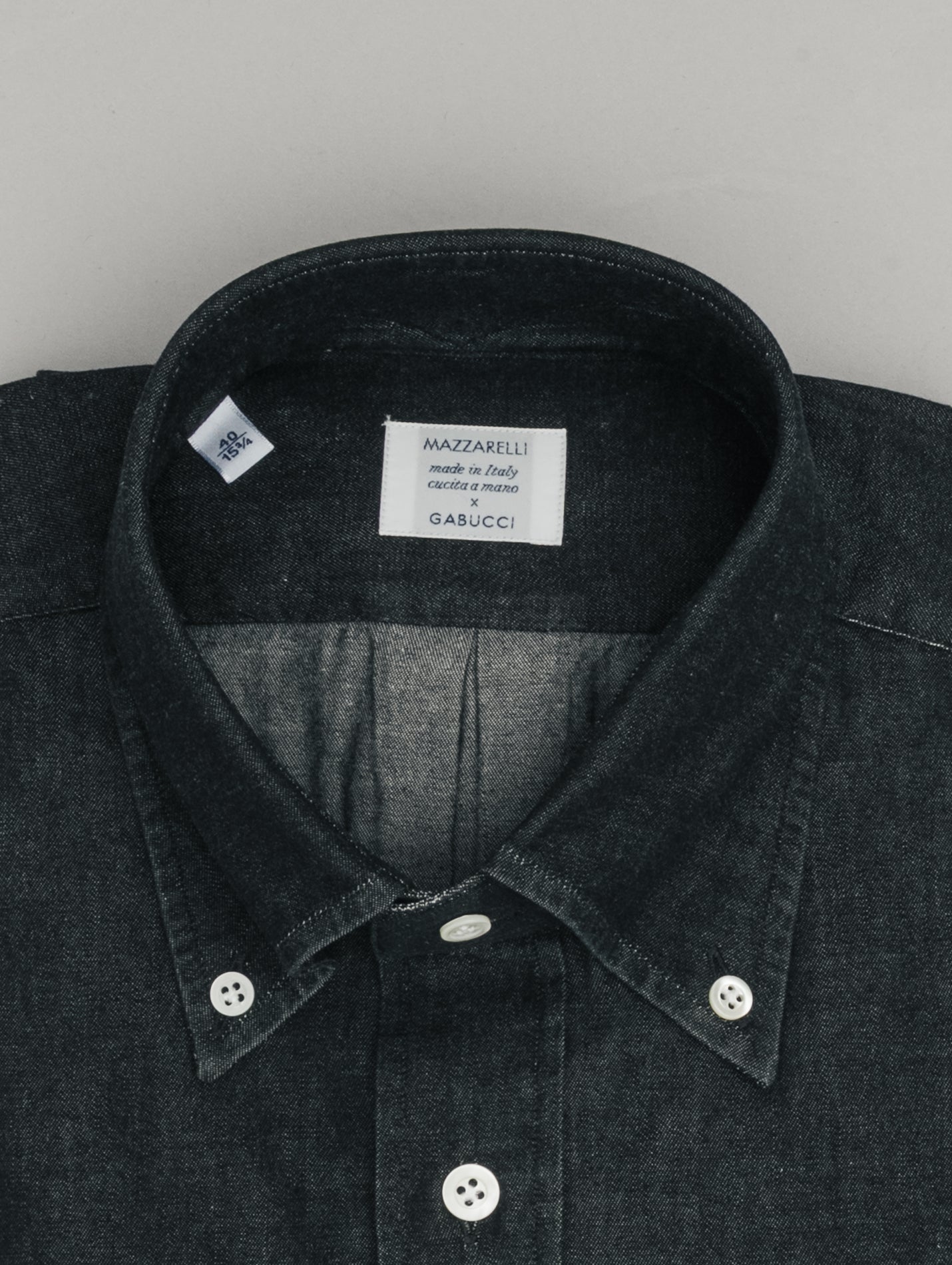 Denim IVY Fit Shirt Black Mazzarelli Shirts 38