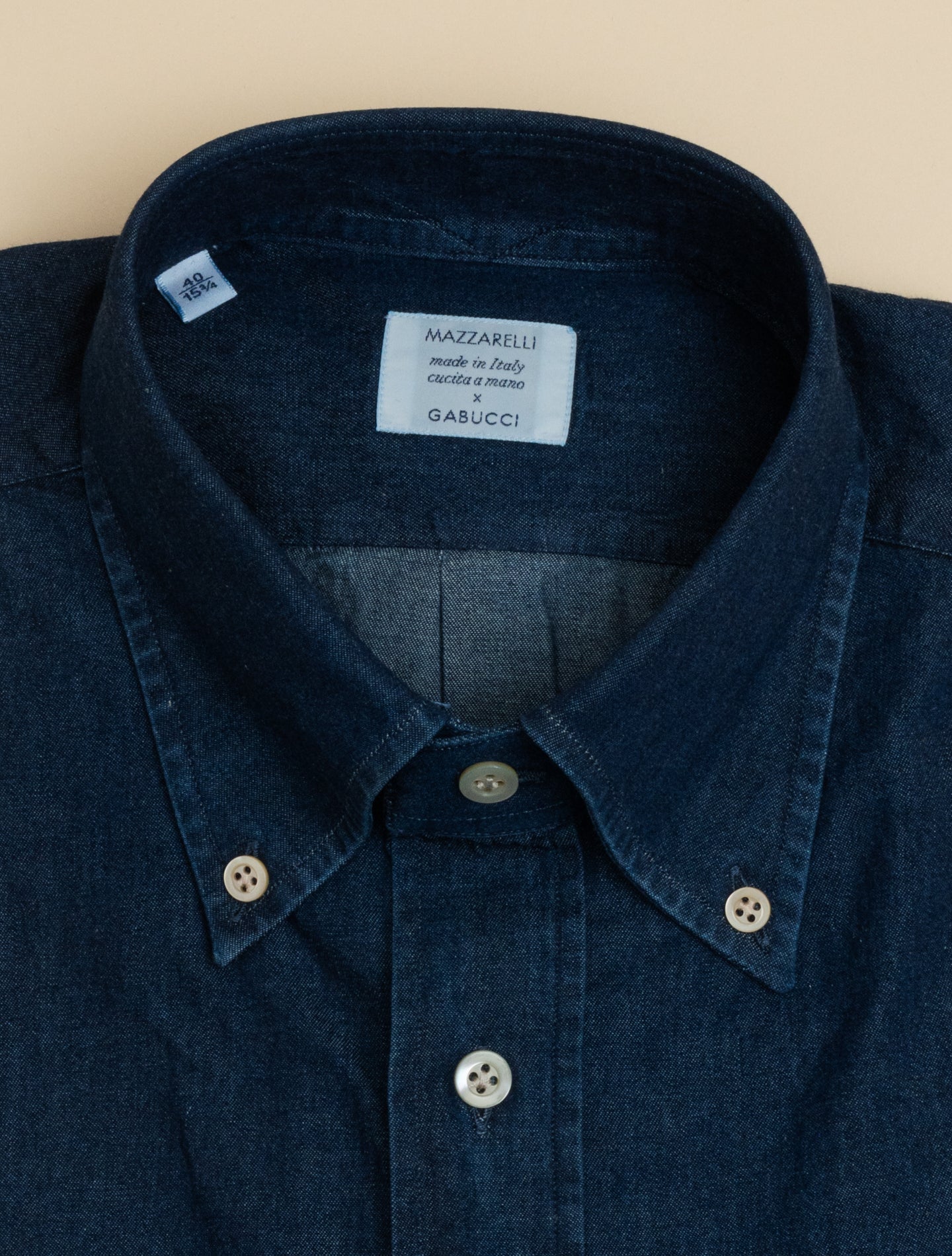 Denim IVY Fit Shirt Dark Mazzarelli Shirts 38