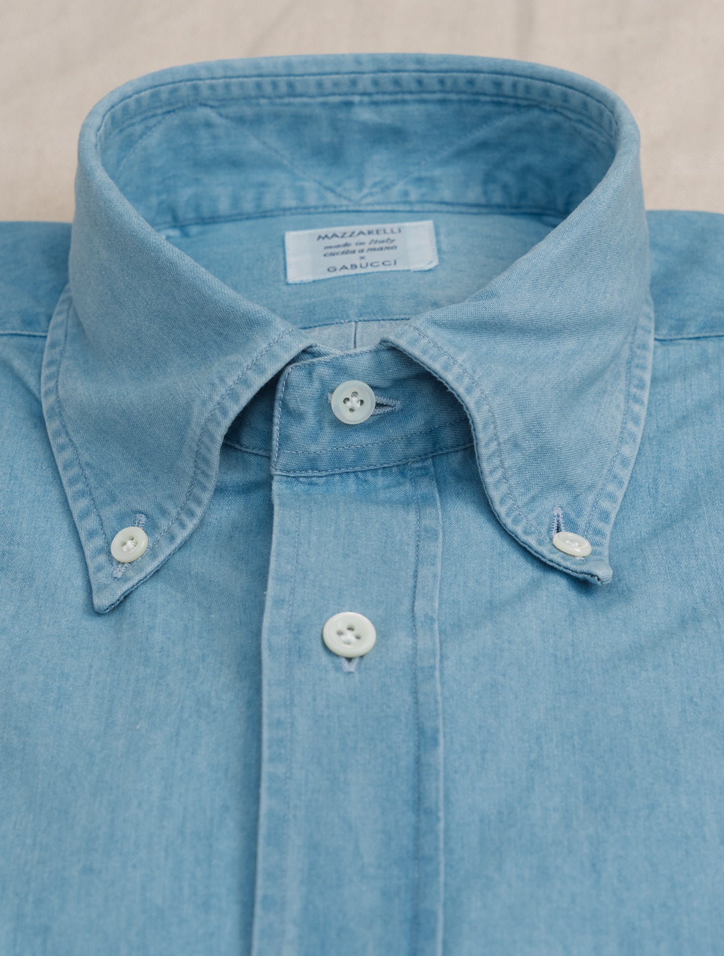 Denim IVY Fit Shirt Light Mazzarelli Shirts 38