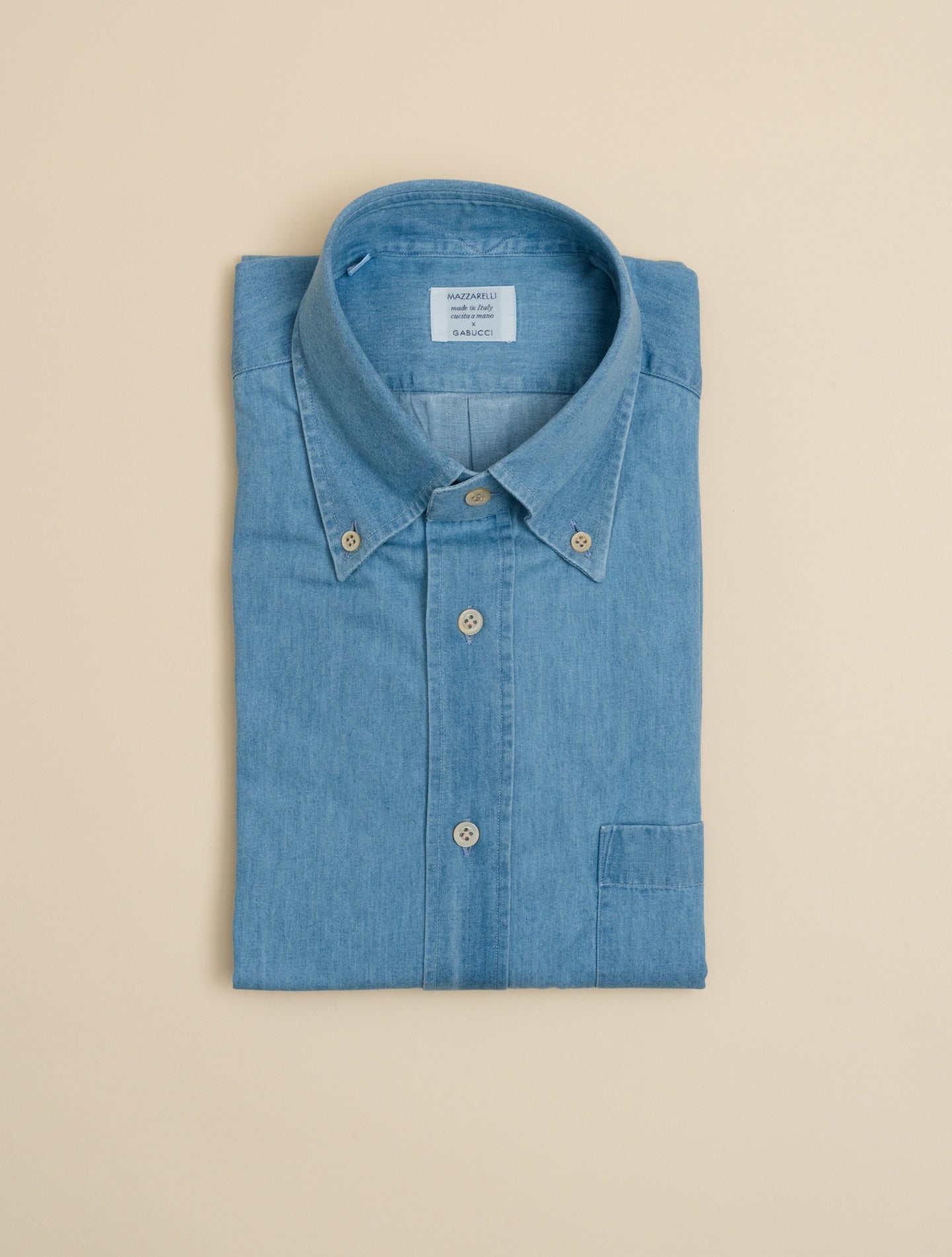 Denim IVY Fit Shirt Light Mazzarelli Shirts 38