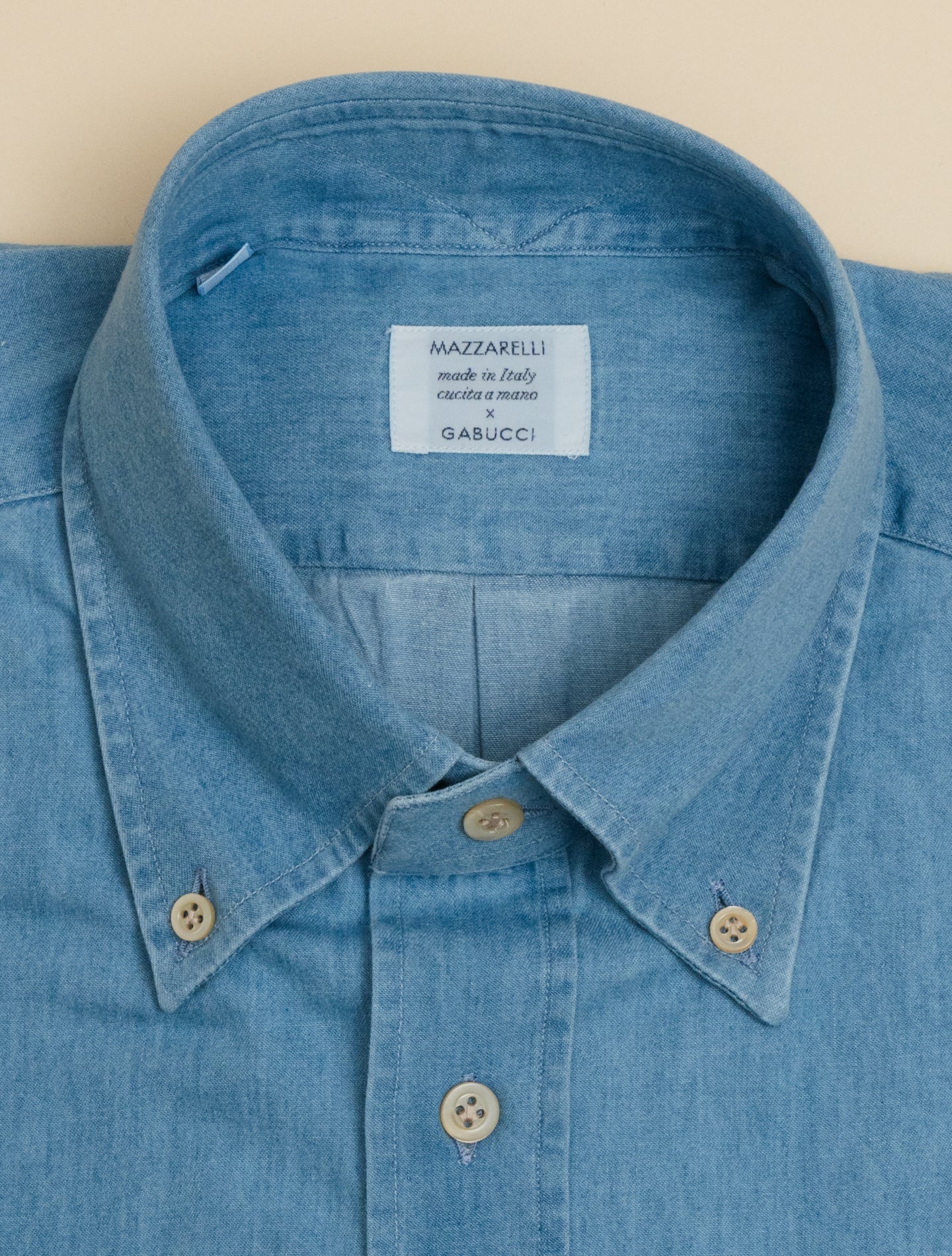 Denim IVY Fit Shirt Light Mazzarelli Shirts 38