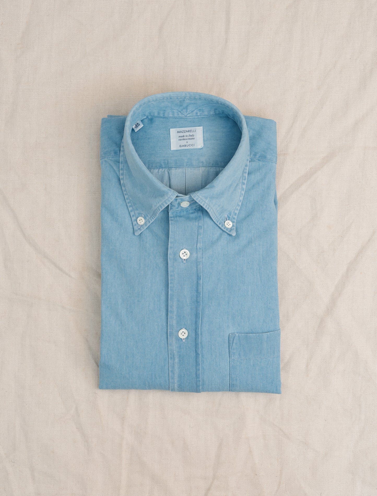 Denim IVY Fit Shirt Light Mazzarelli Shirts 38
