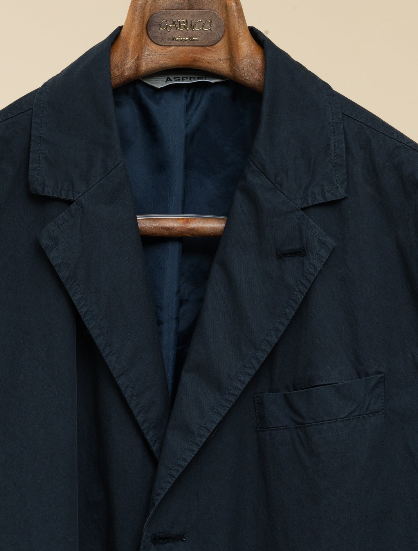 Garment-Dyed Cotton Jacket Navy | Refined Tailoring | Gabucci