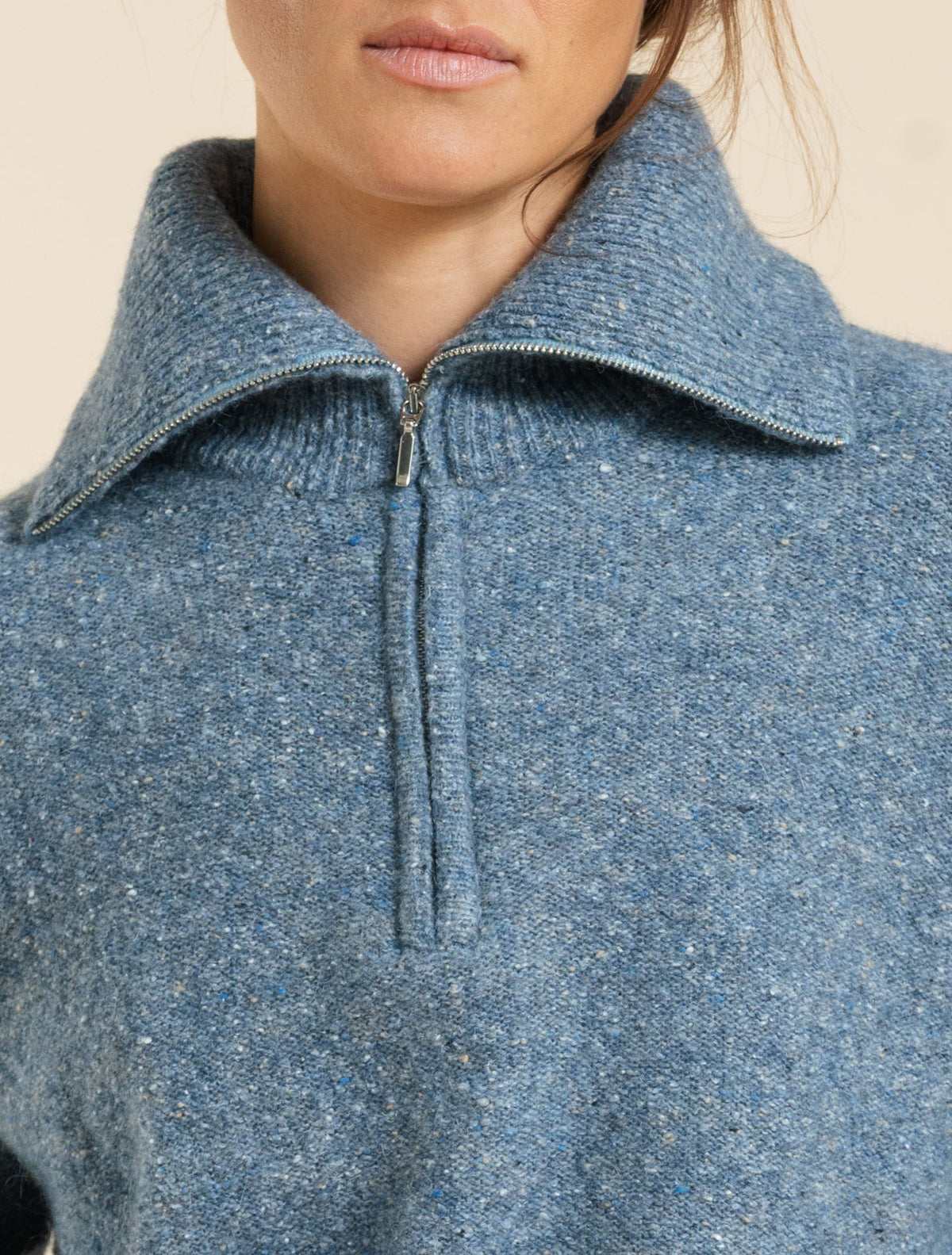 Donegal Half Zip Sweater Sky Blue Morgano Knitwear IT 40