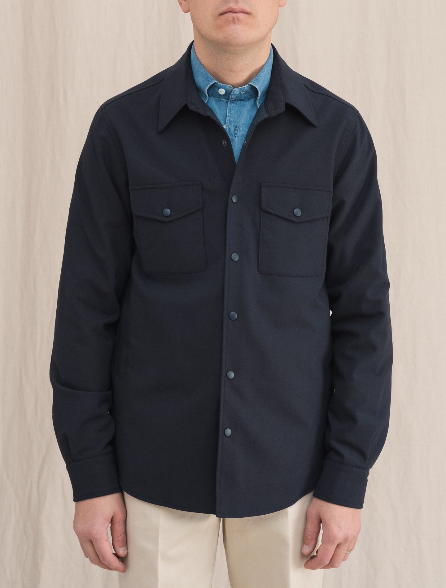 Doppia Thermore Overshirt Navy | Gabucci