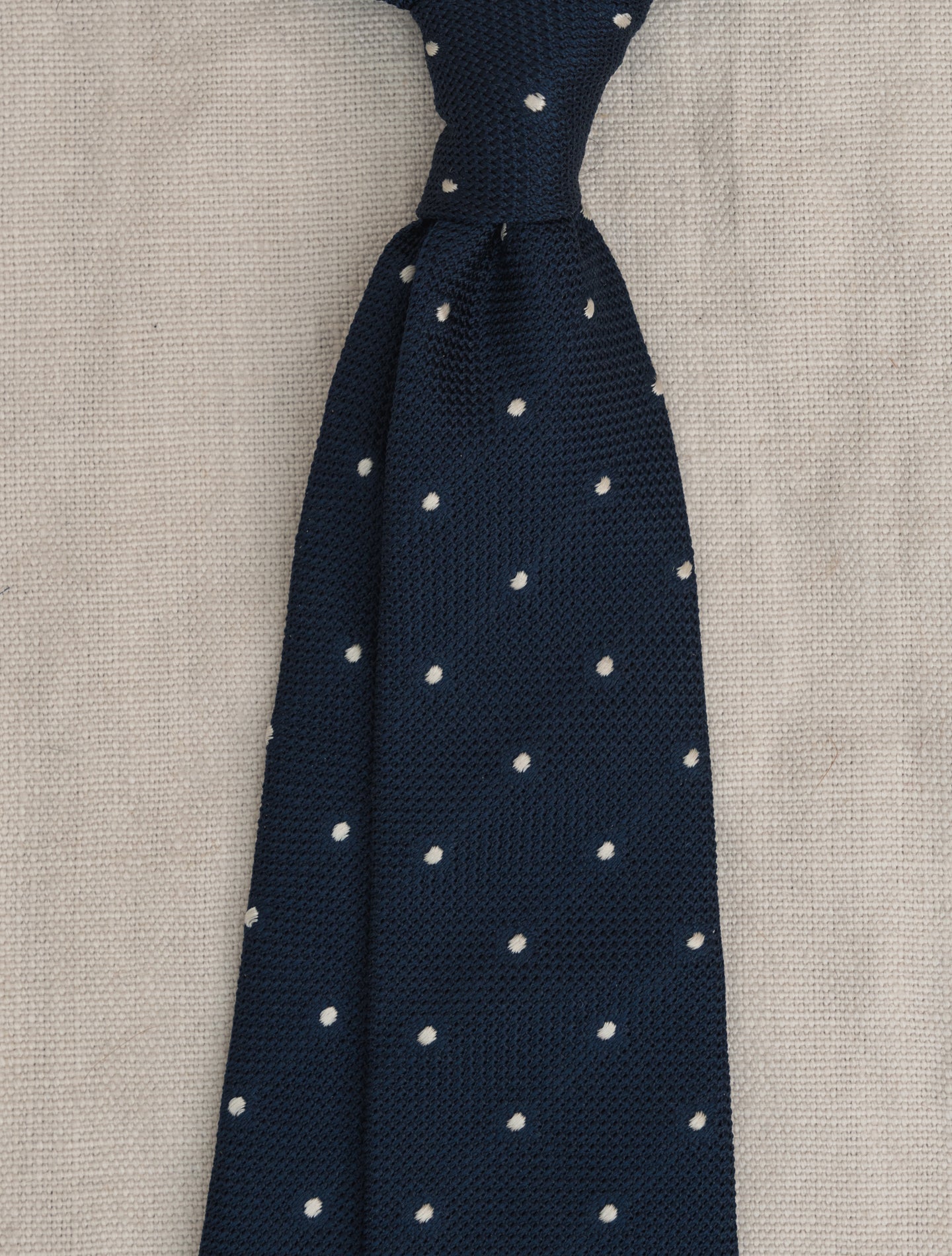 Dot Silk Tie Navy Finamore Ties Gabucci