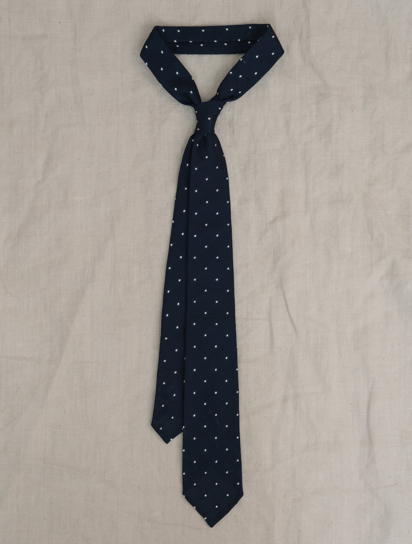 Dot Silk Tie Navy Finamore Ties Gabucci