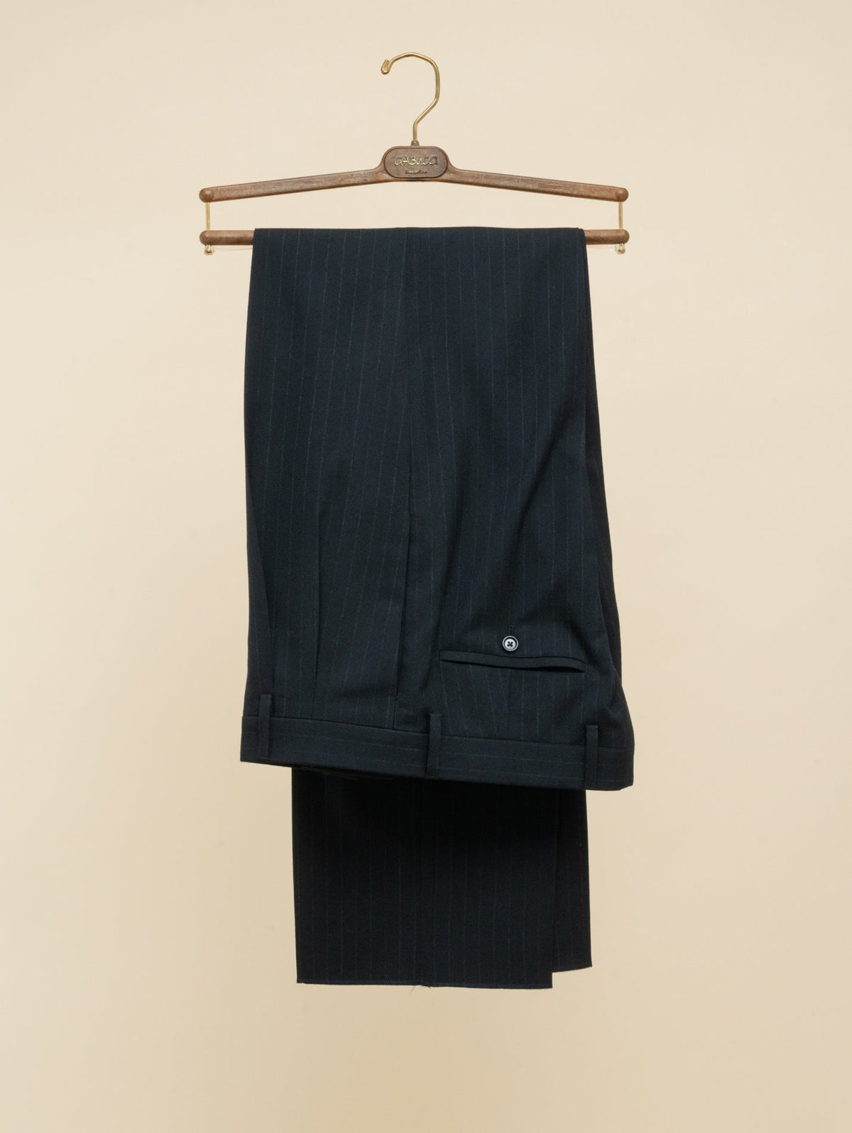 Double Breasted High Twist Wool Suit Dark Navy Lardini Suits 48