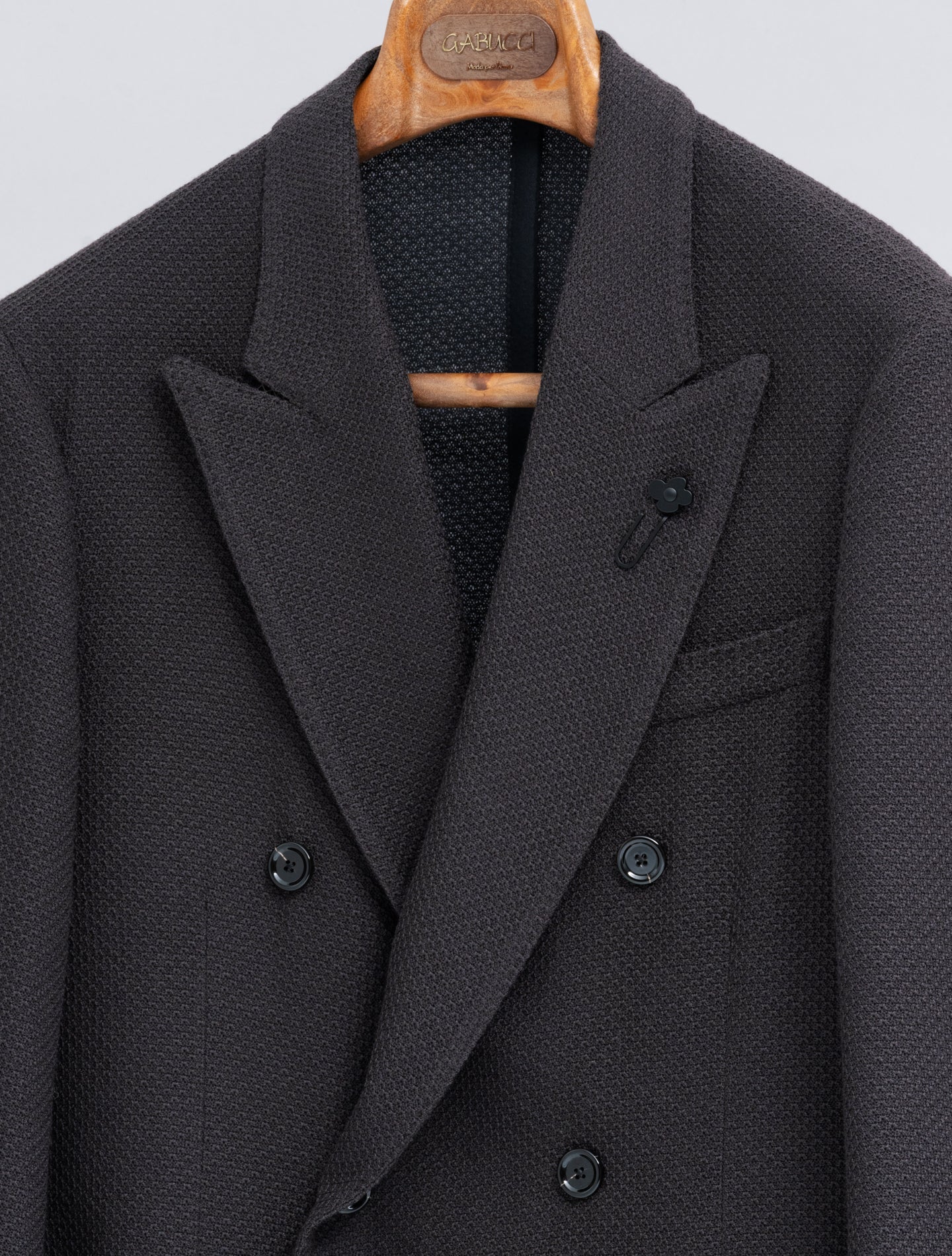 Double Breasted Liknit Wool Jacket Brown Lardini Jackets 48