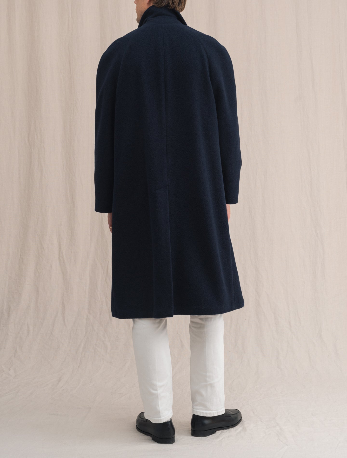 Double Breasted Raglan Coat Navy | Gabucci