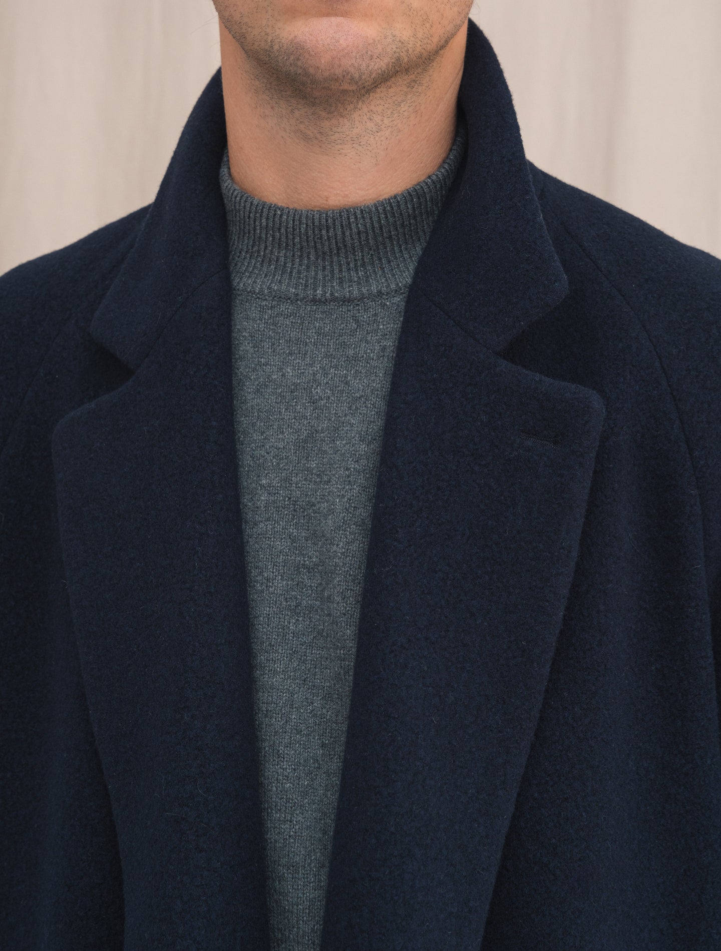 Double Breasted Raglan Coat Navy | Gabucci