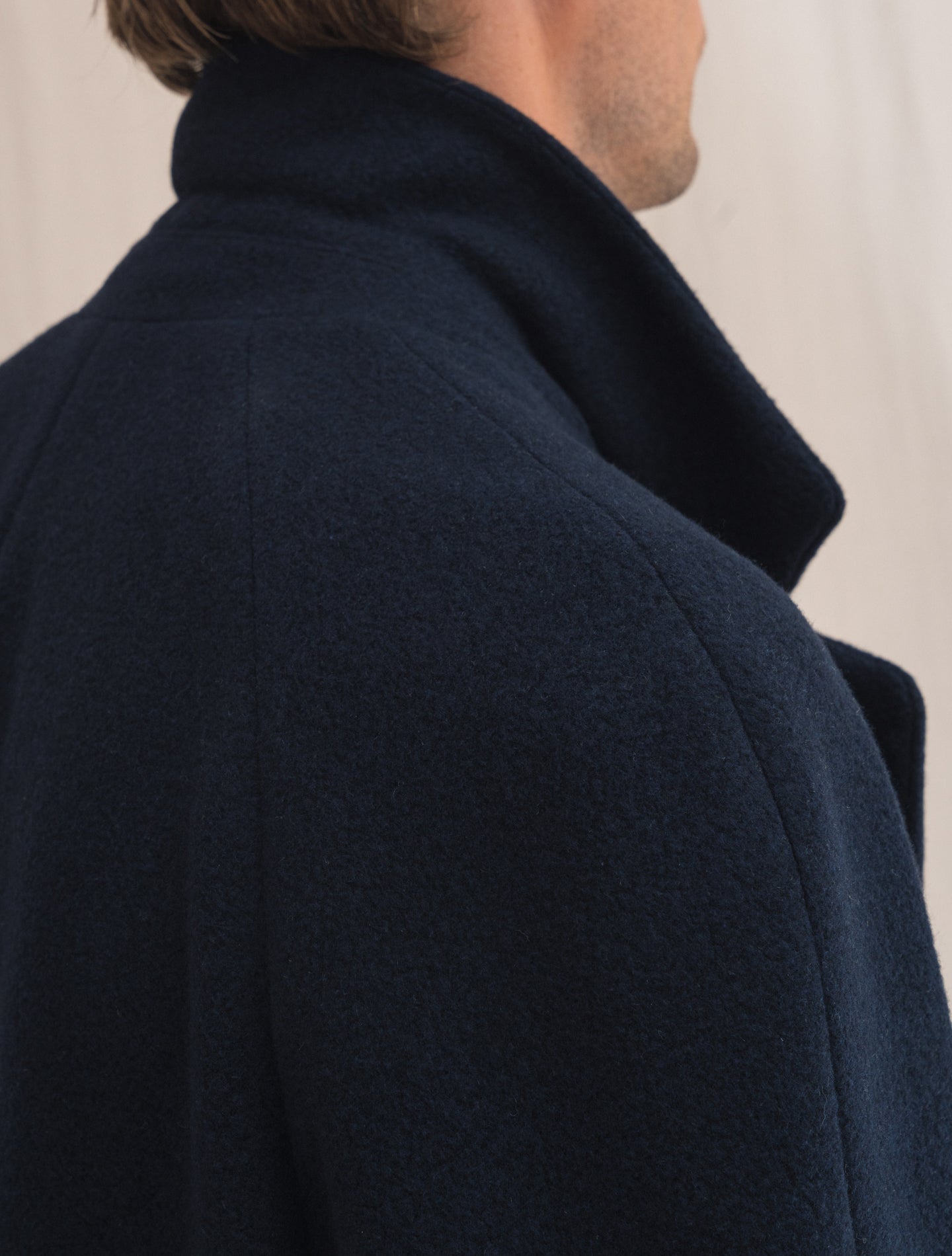 Double Breasted Raglan Coat Navy | Gabucci