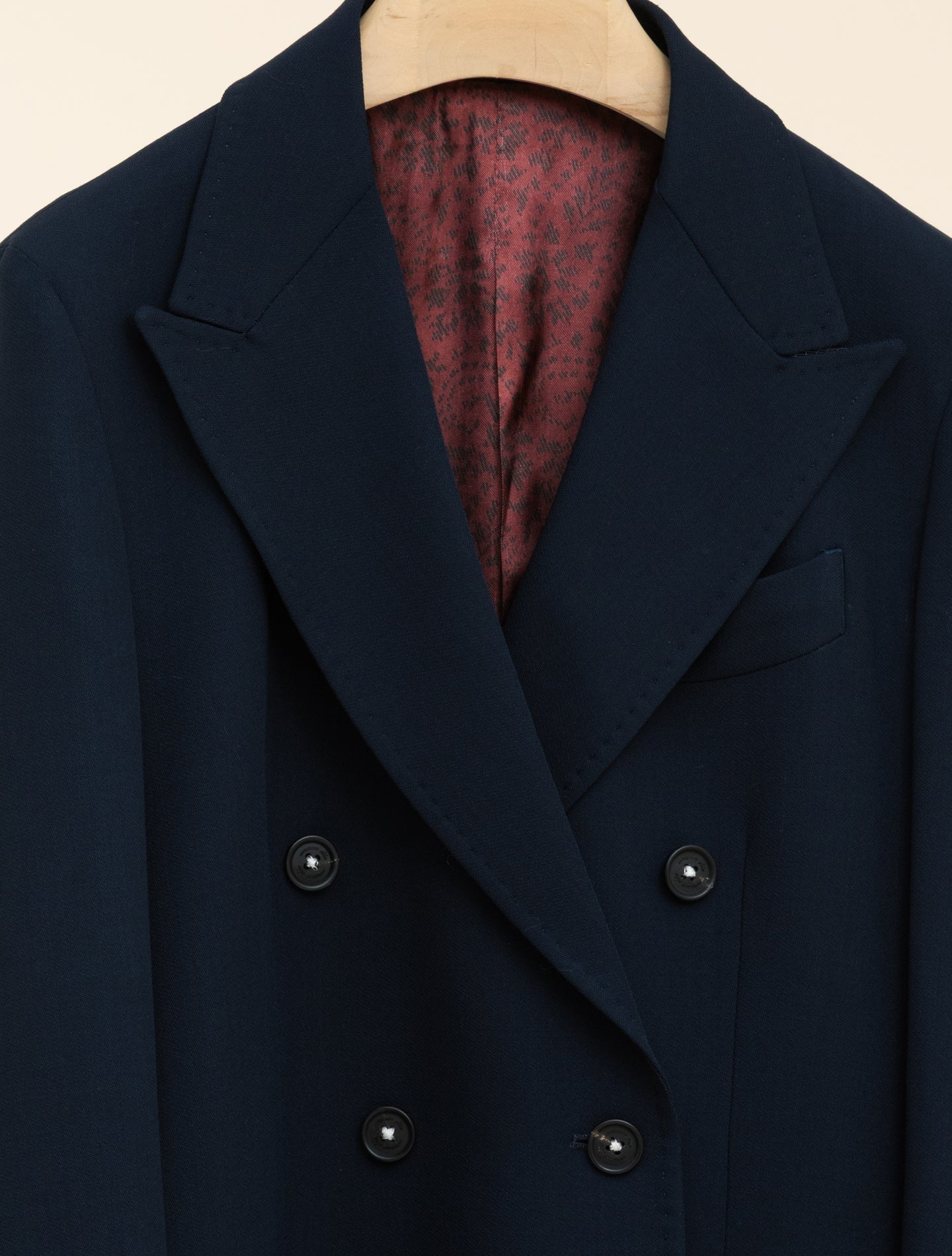 Double Breasted Wool Crepe Jacket Navy Massimo Alba Jackets S