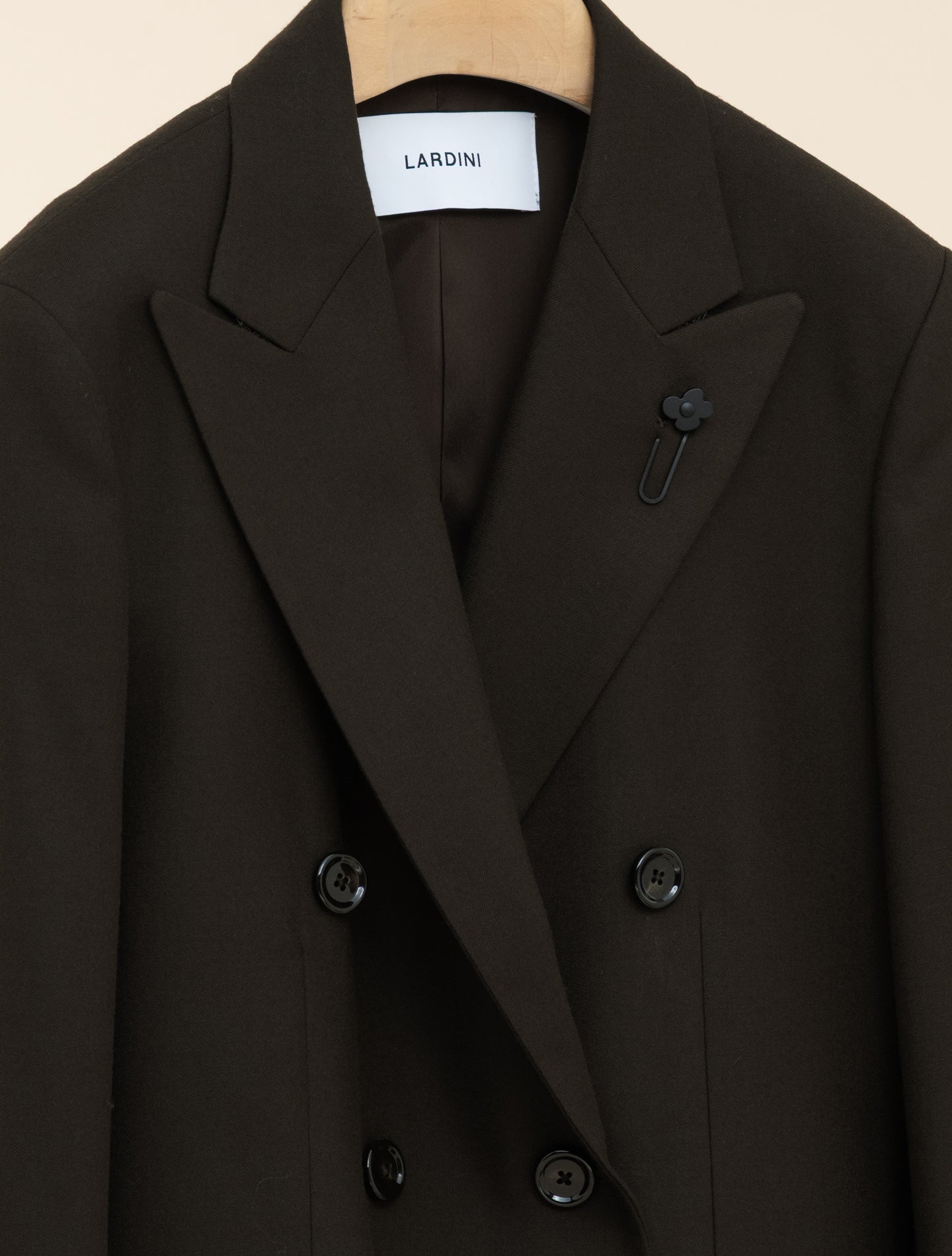 Double Breasted Wool Jacket Brown Lardini Jackets IT 40