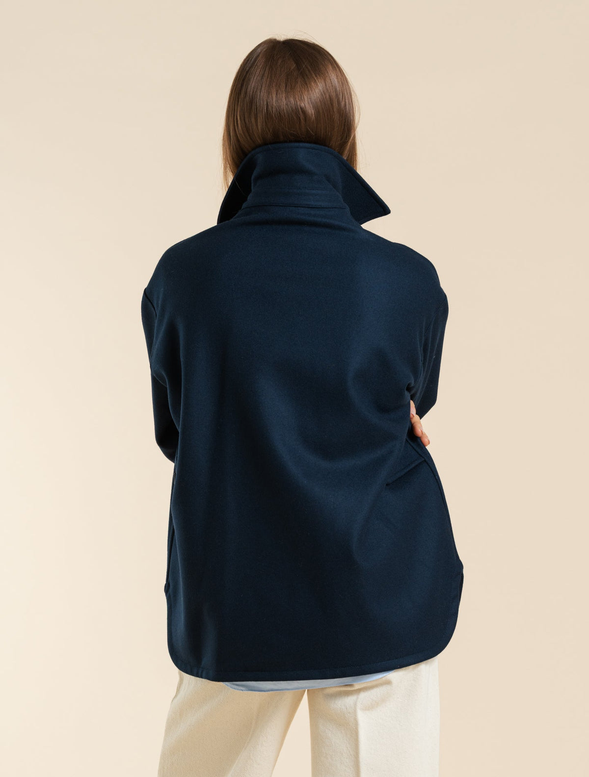Double-faced Wool Shirt Jacket Navy Aspesi Outerwear IT 36