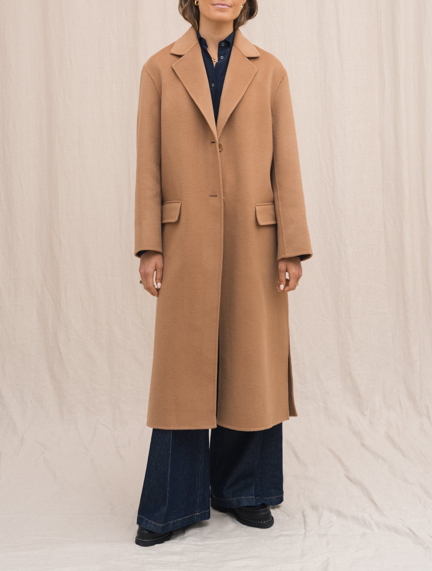 Double Wool Coat Camel Aspesi Outerwear Gabucci